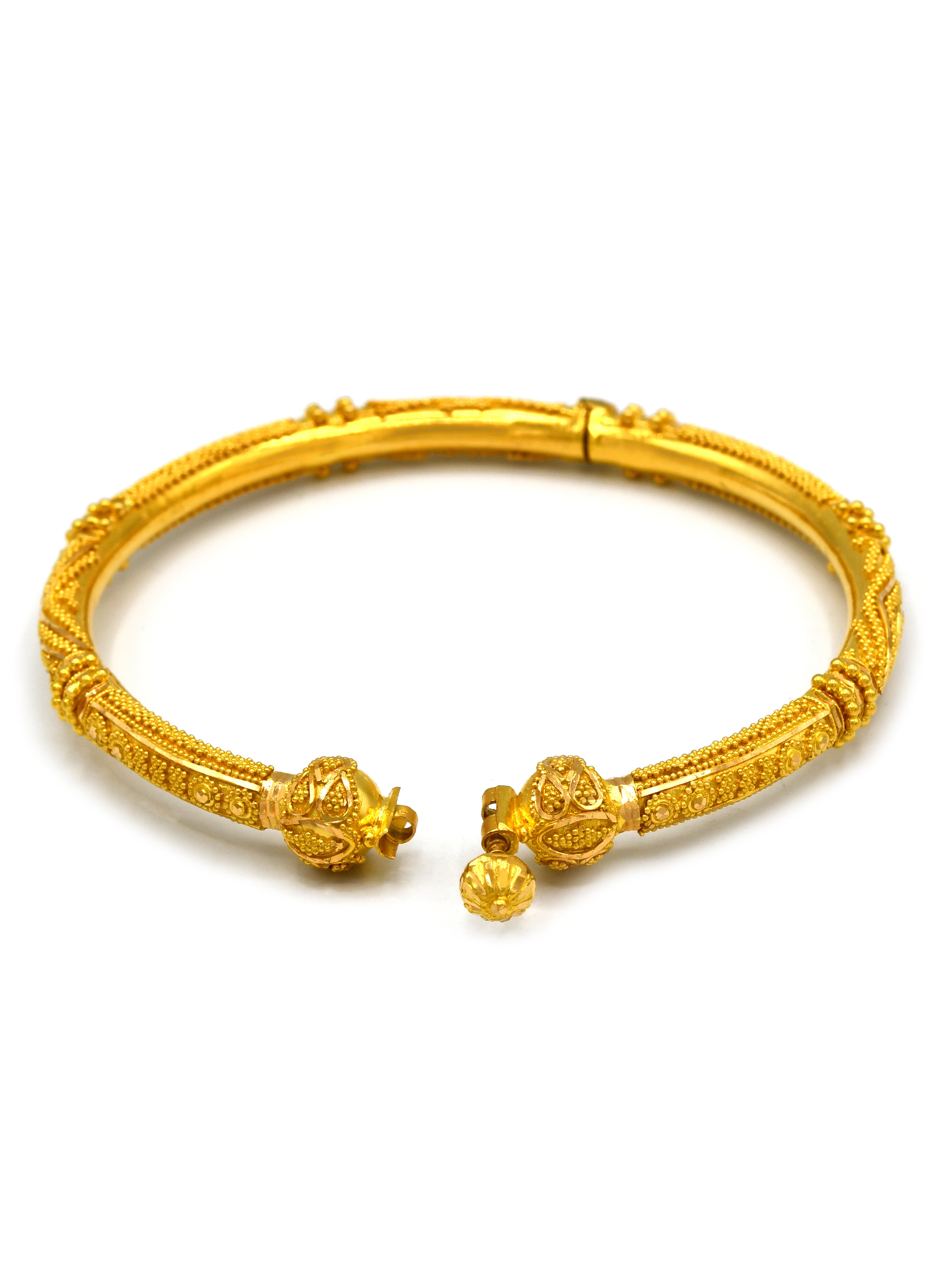 22ct Gold 2 Piece Screw Bangle - Roop Darshan