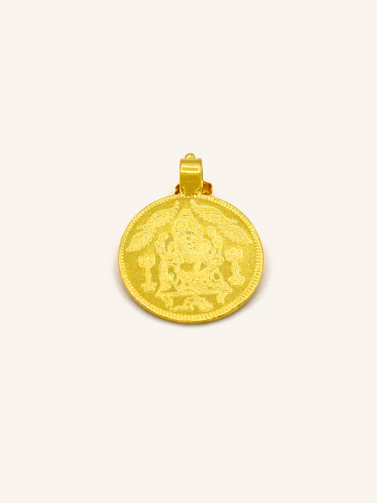 22ct Gold Coin Laxmi Ganesh Pendant