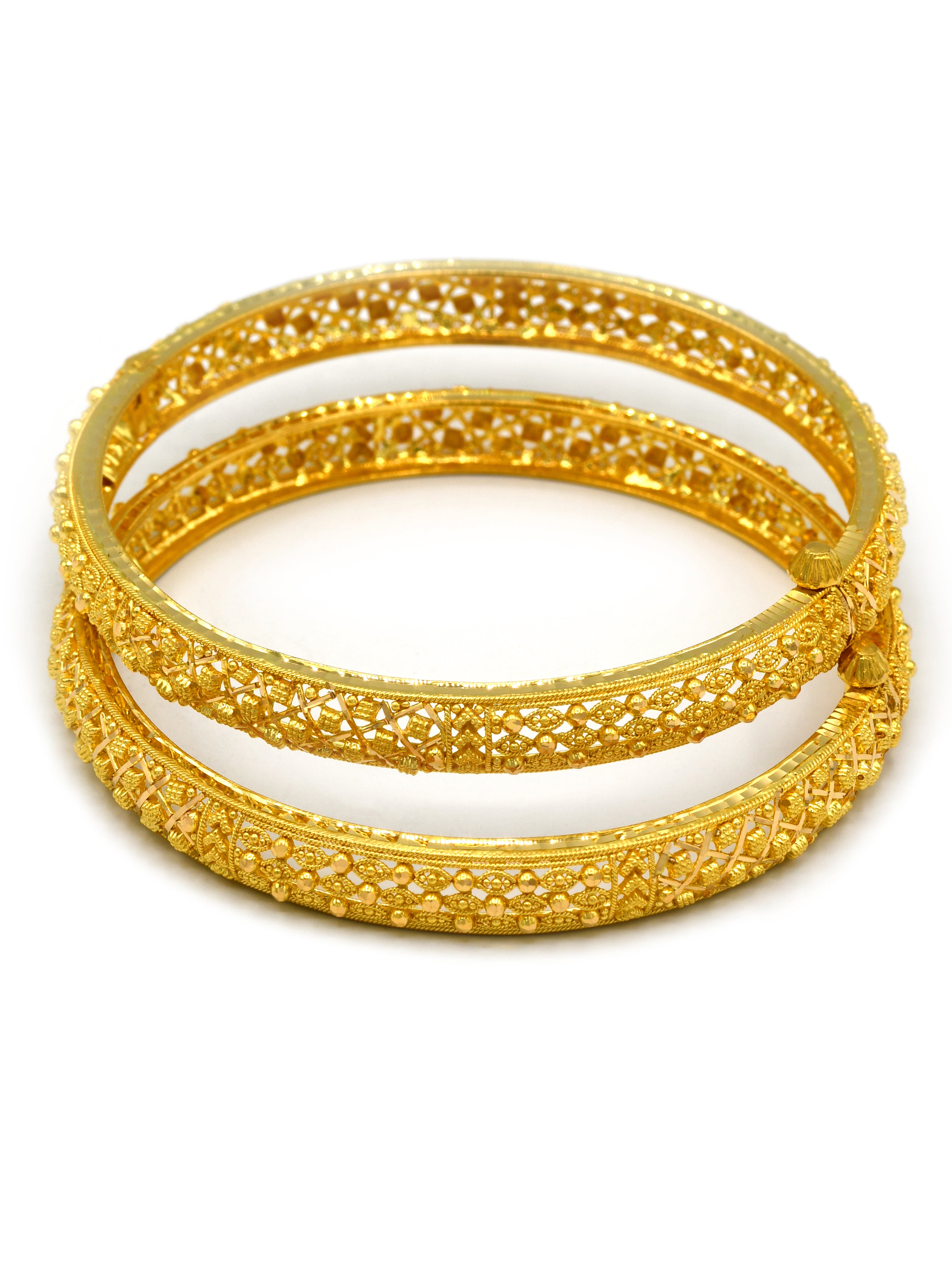 22Ct Gold 2 Piece Screw Bangle - Roop Darshan