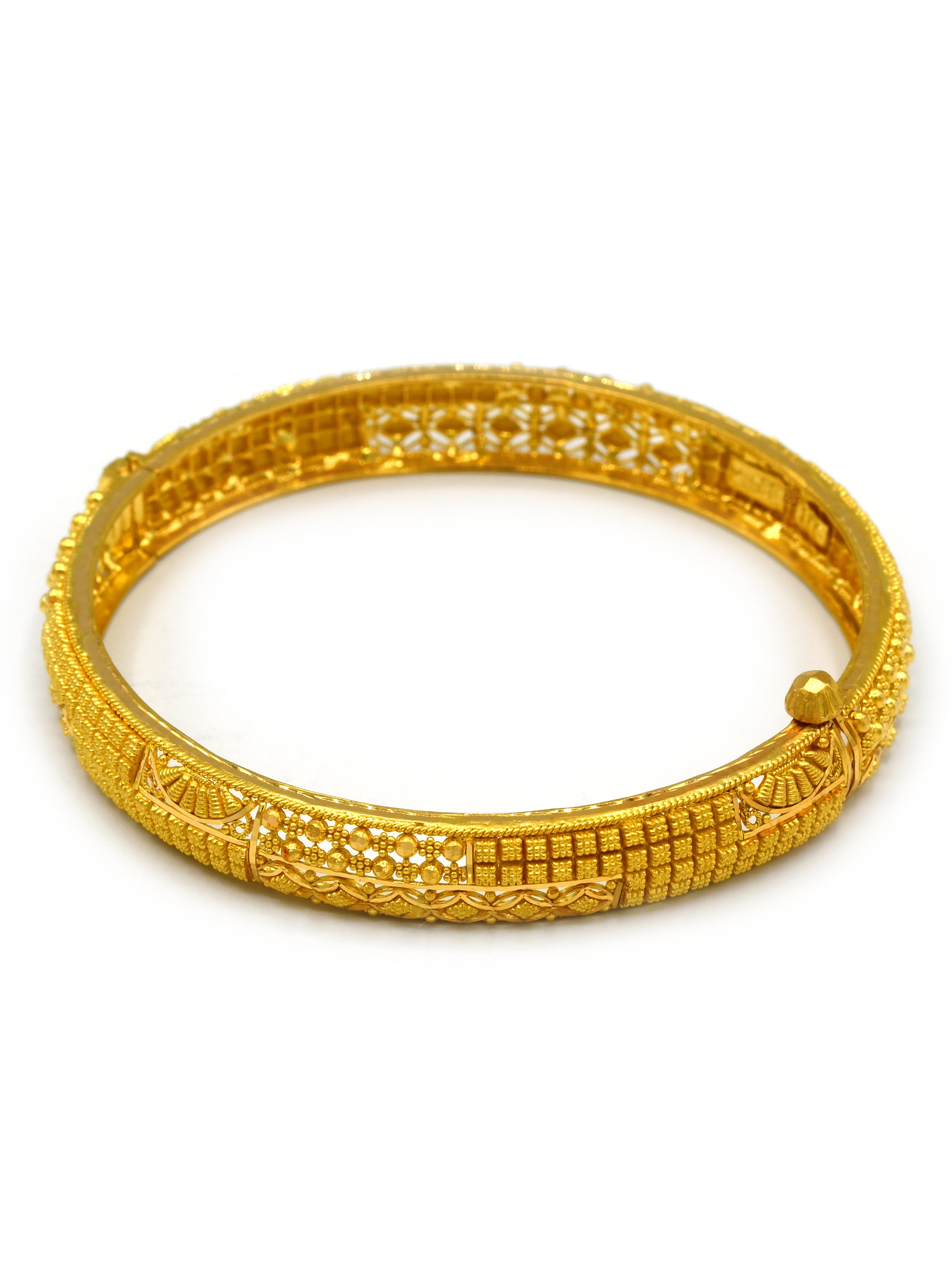 22ct Gold 2 Piece Screw Bangle - Roop Darshan
