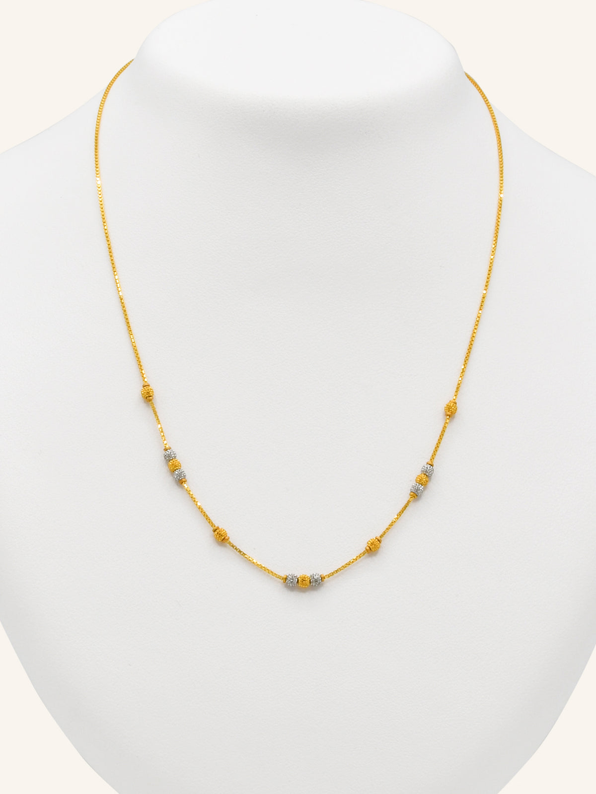 22ct Gold Two Tone Ball Fancy Chain