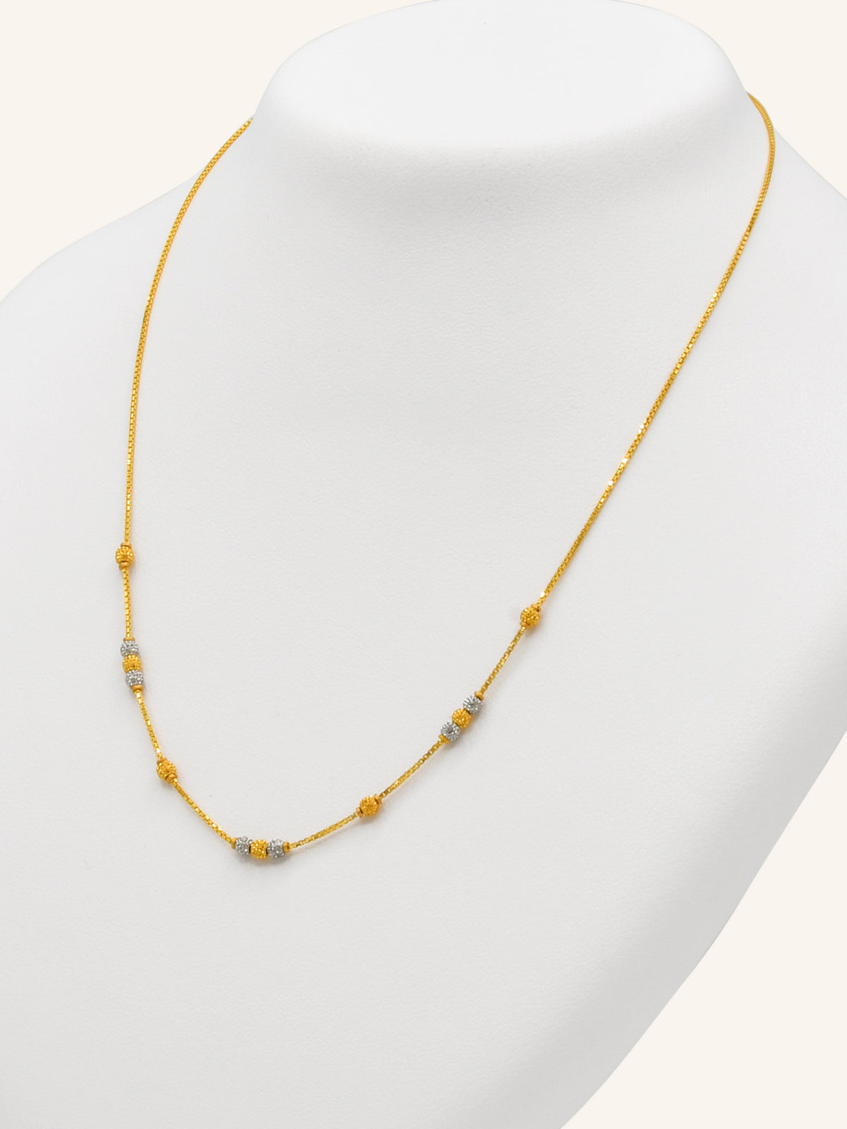 22ct Gold Two Tone Ball Fancy Chain