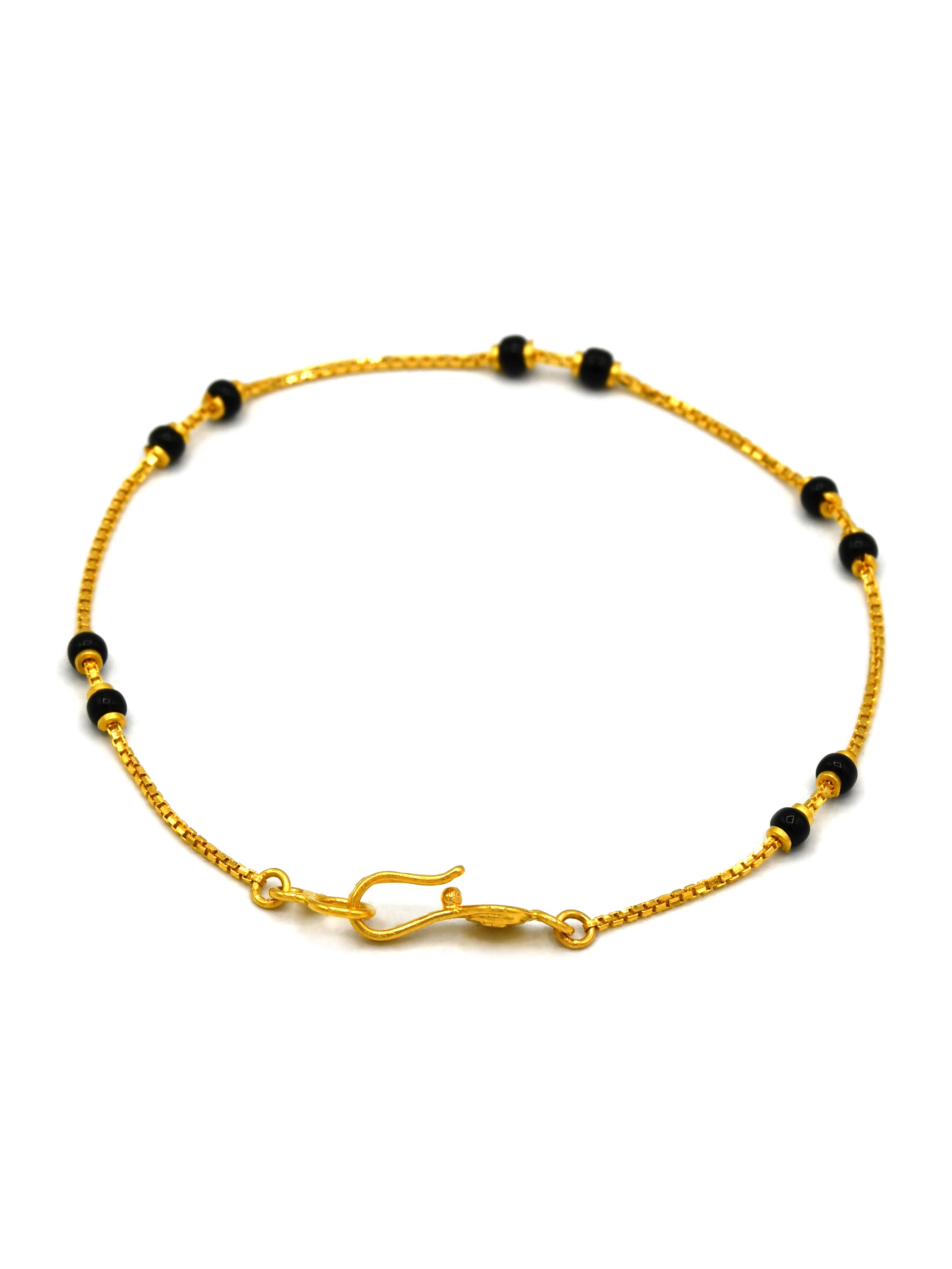 22Ct Gold Black Beads Ladies Bracelet - Roop Darshan