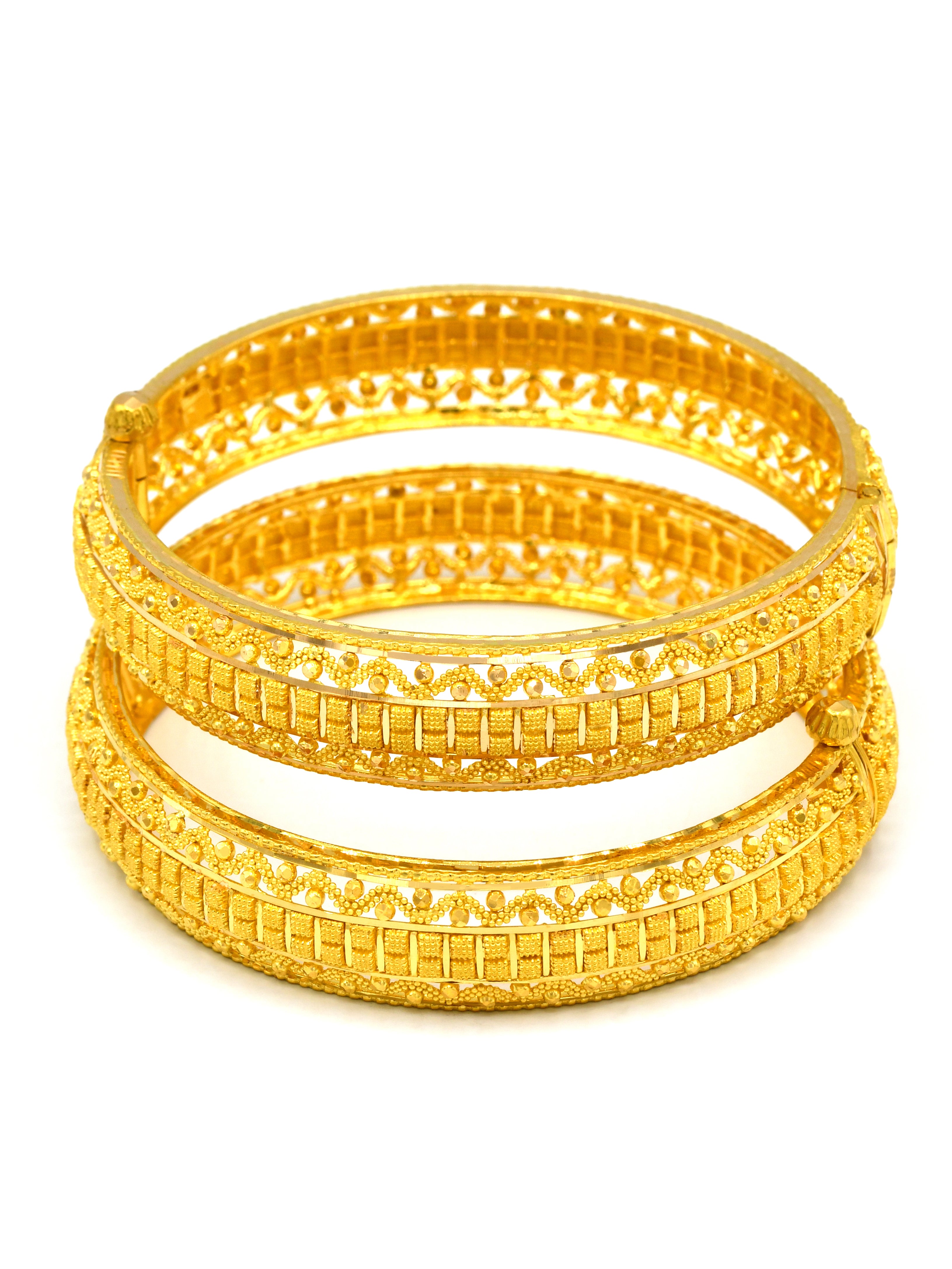 22Ct Gold 2 Piece Screw Bangle - Roop Darshan