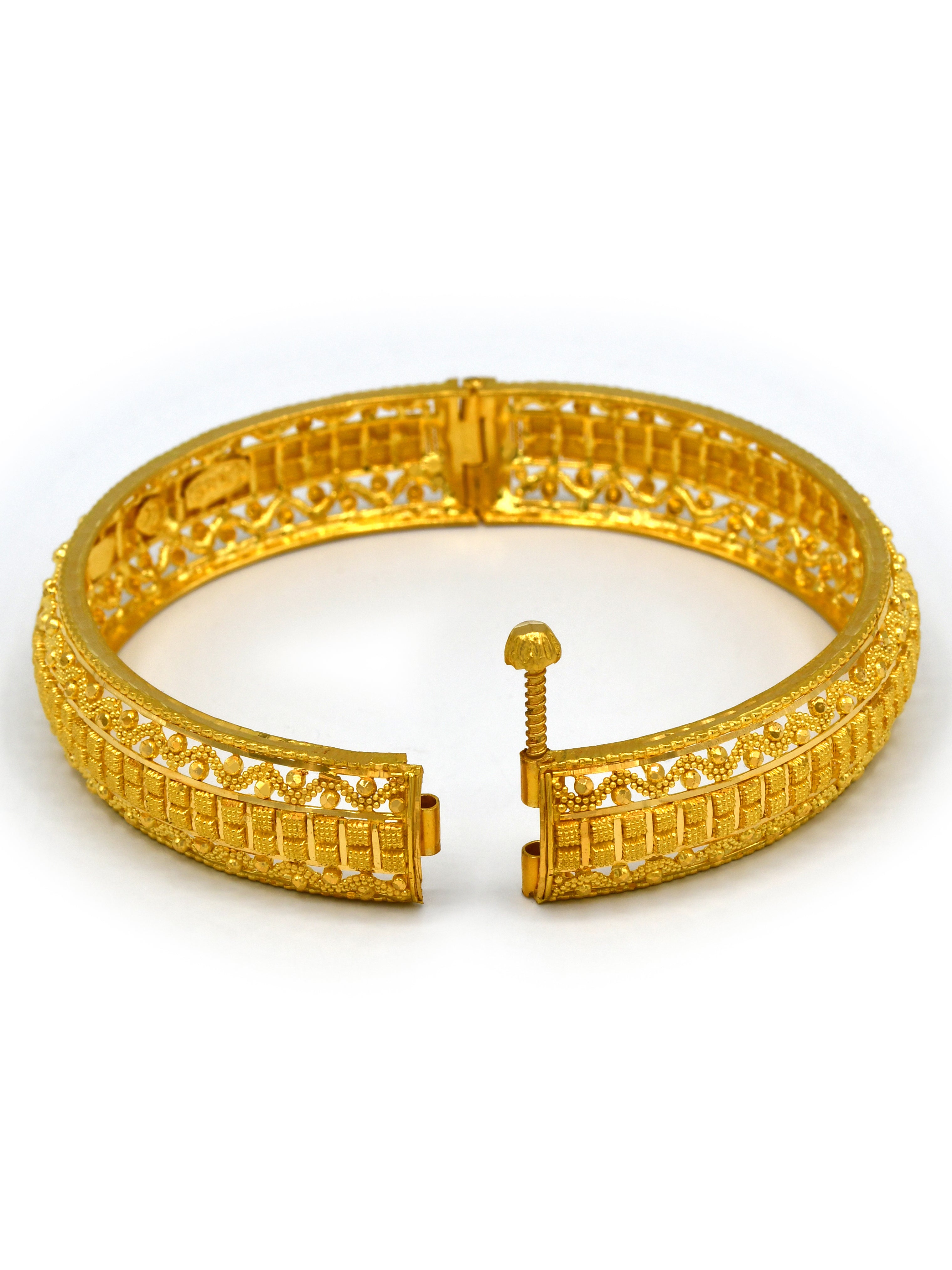 22Ct Gold 2 Piece Screw Bangle - Roop Darshan