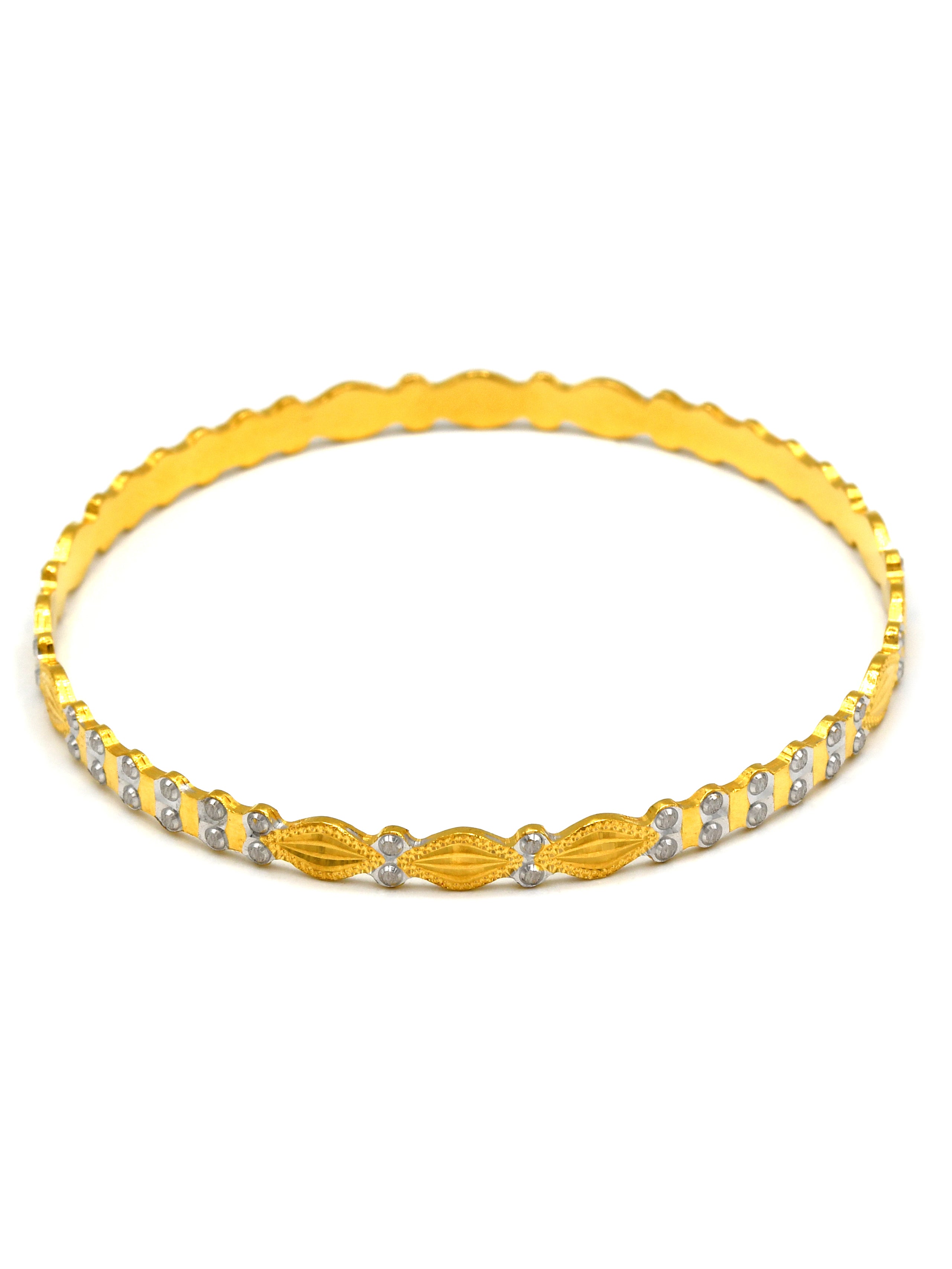 22Ct Gold Two Tone 2 Piece Bangle - Roop Darshan
