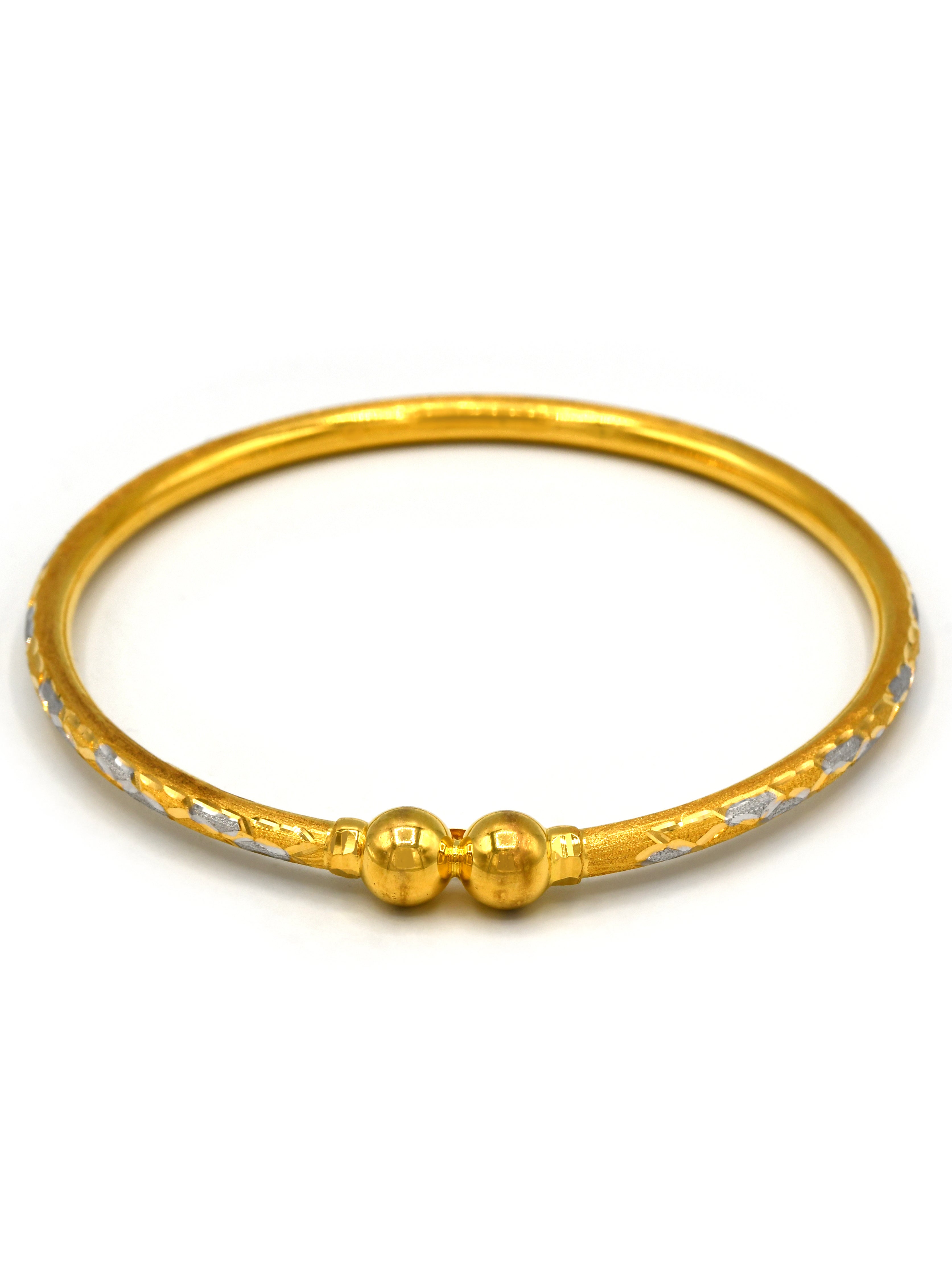 22ct Gold Two Tone 2 Piece Bangle - Roop Darshan