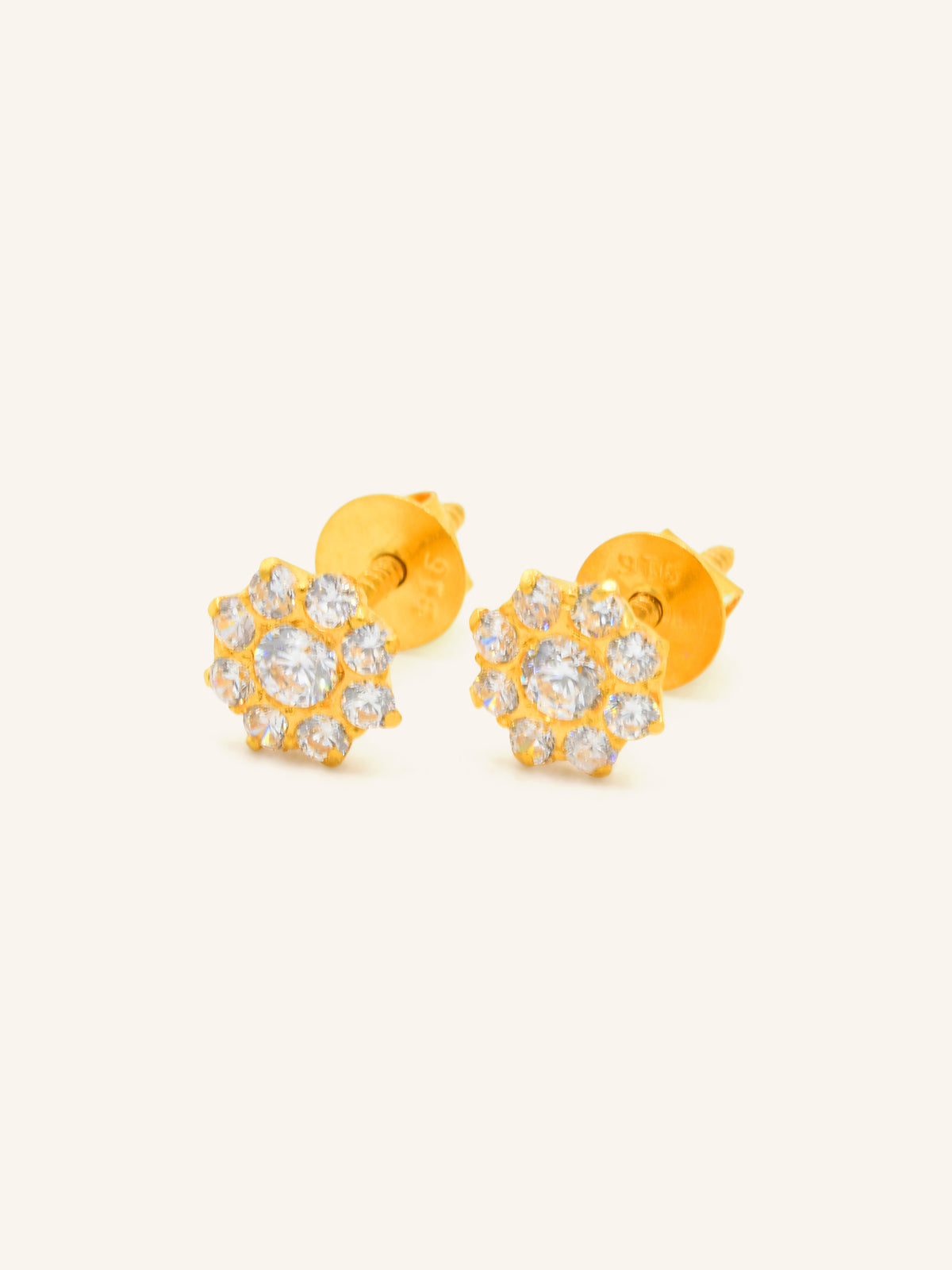 22ct Gold CZ Stud Earring 1.01 GMS - Roop Darshan