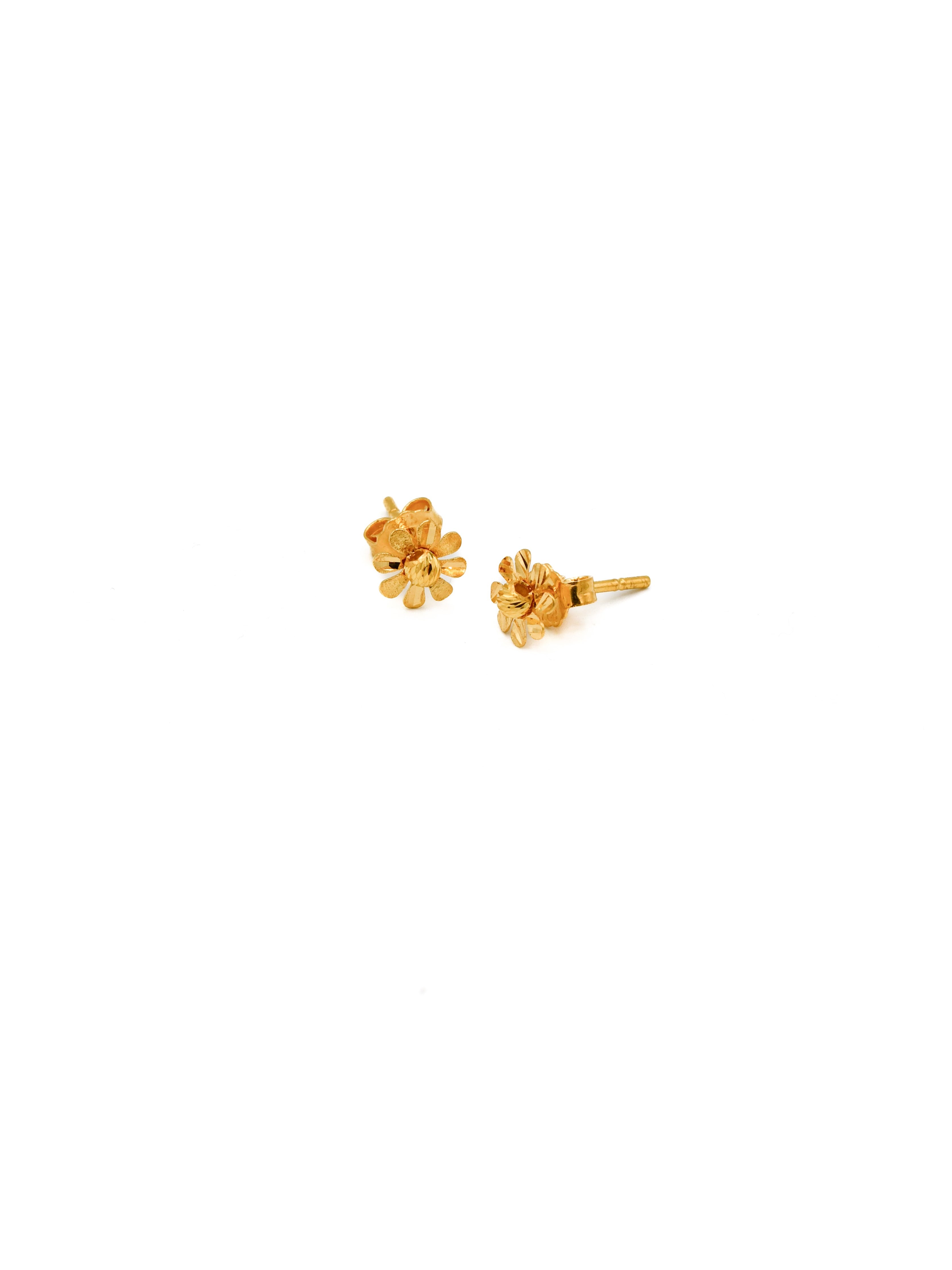 22ct Gold Flower Stud Earrings - Roop Darshan