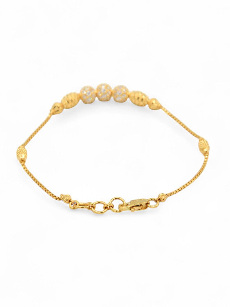 22ct Gold CZ Ball Ladies Bracelet