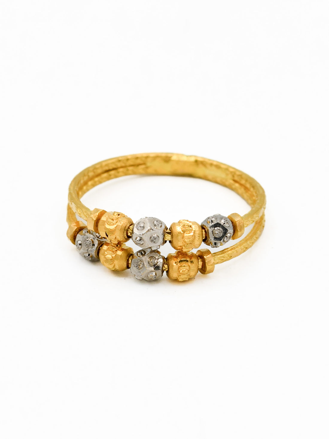 22ct Gold Two Tone Ladies Ring