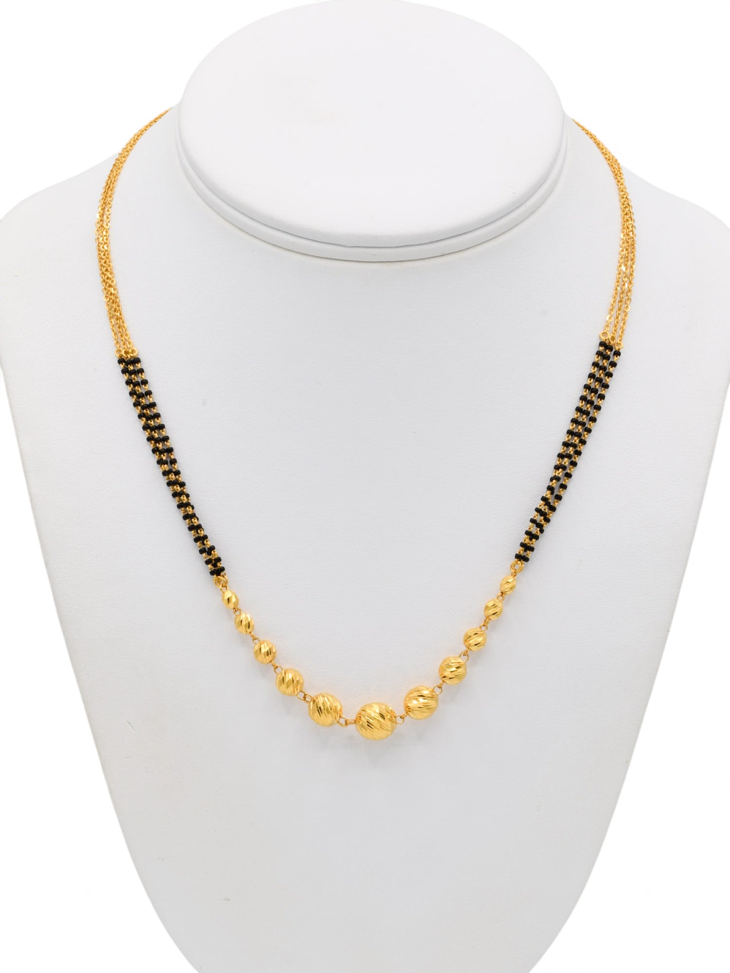 22ct Gold Ball 3 Row Mangal Sutra - Roop Darshan