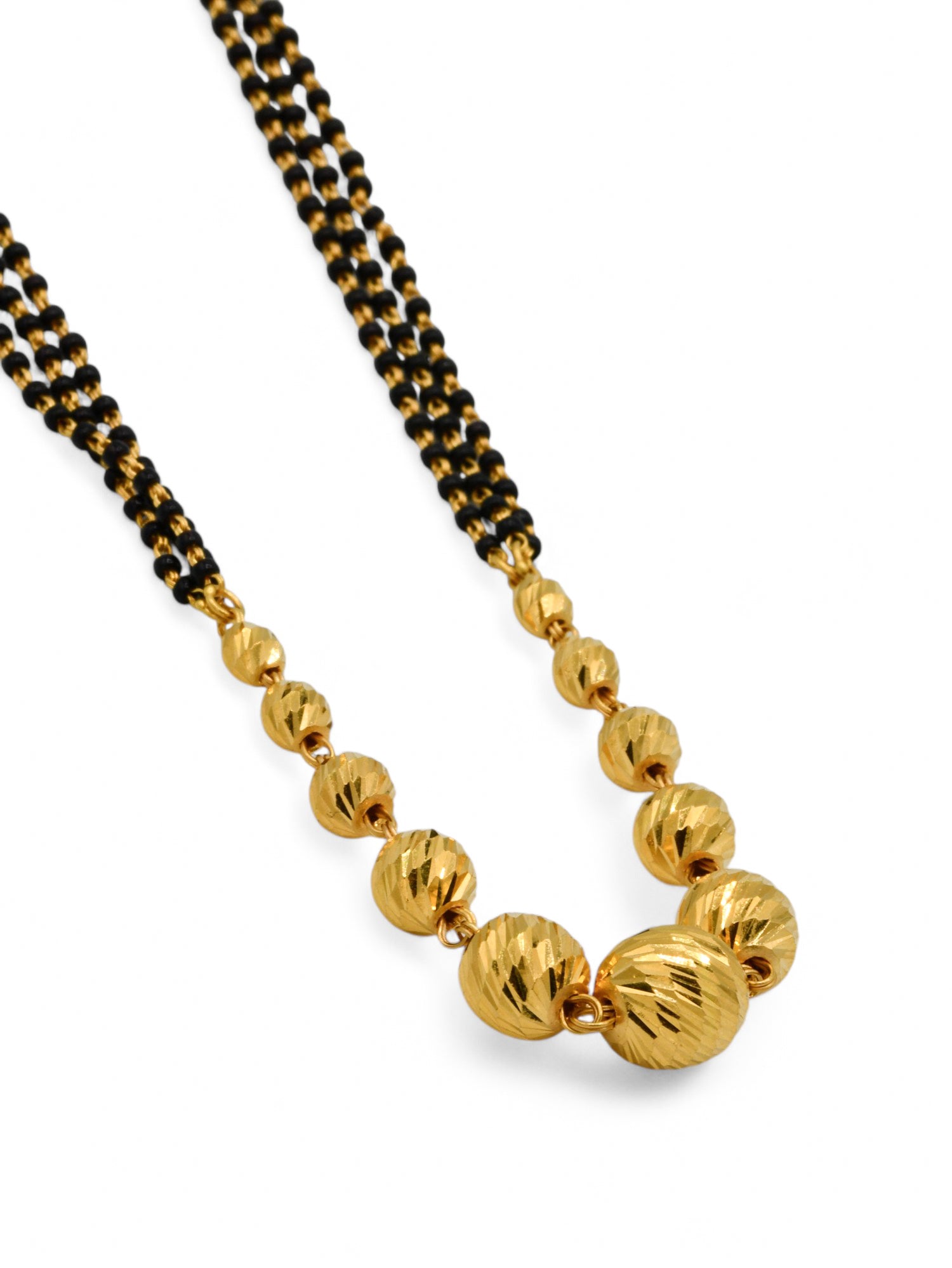 22ct Gold Ball 3 Row Mangal Sutra - Roop Darshan