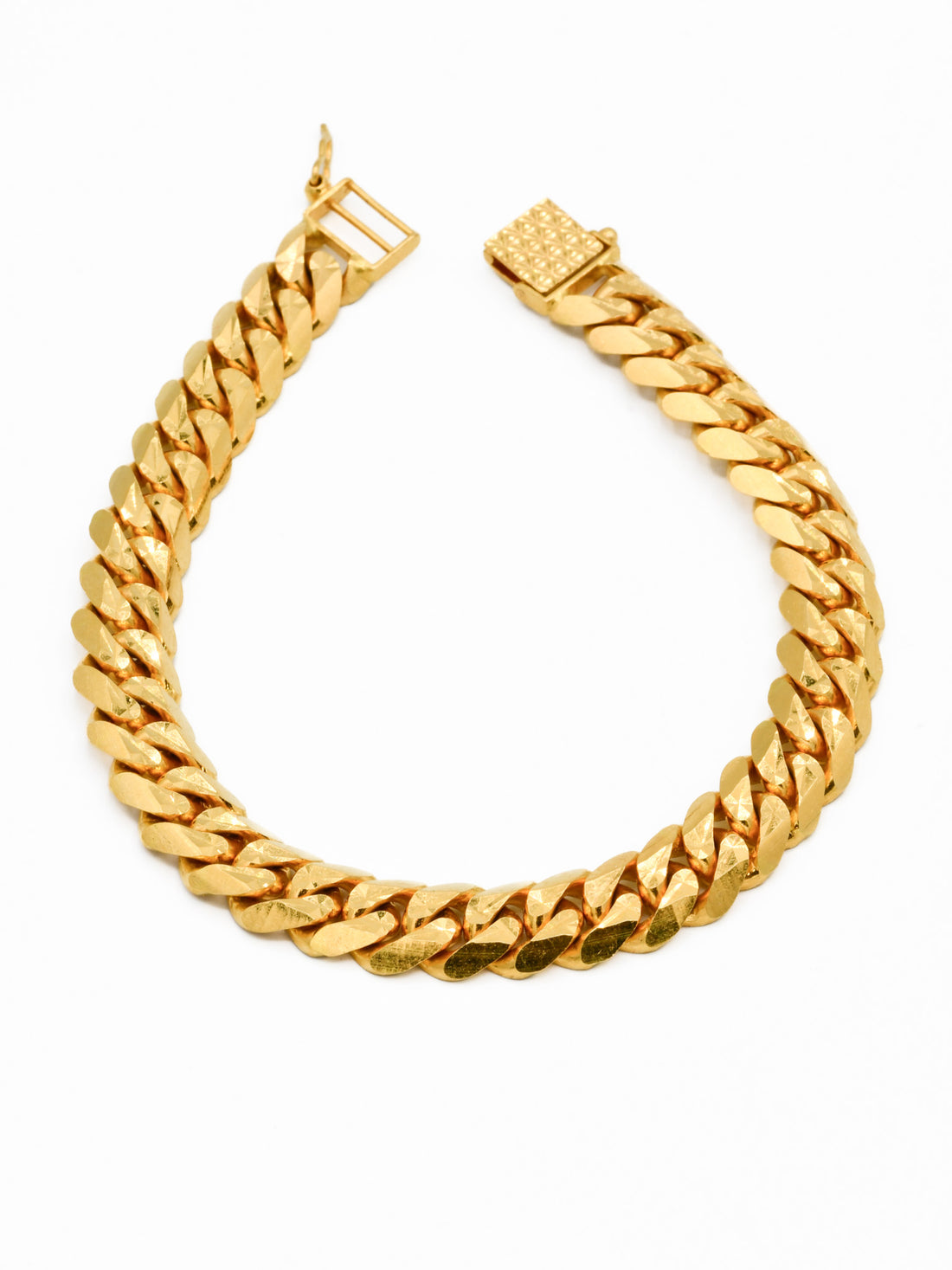 22ct Gold Curb Mens Bracelet