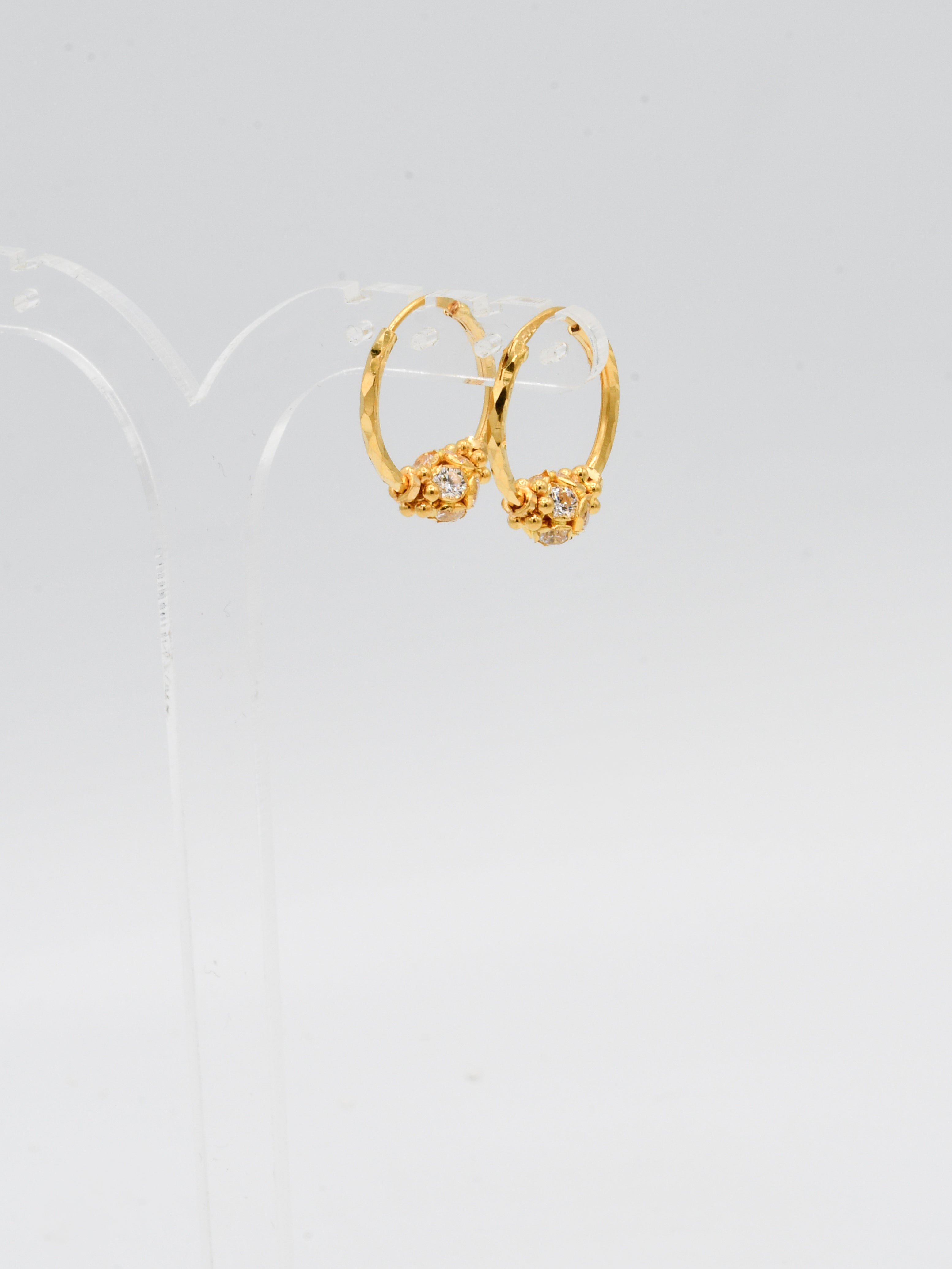 22ct Gold CZ Ball Bali - Roop Darshan