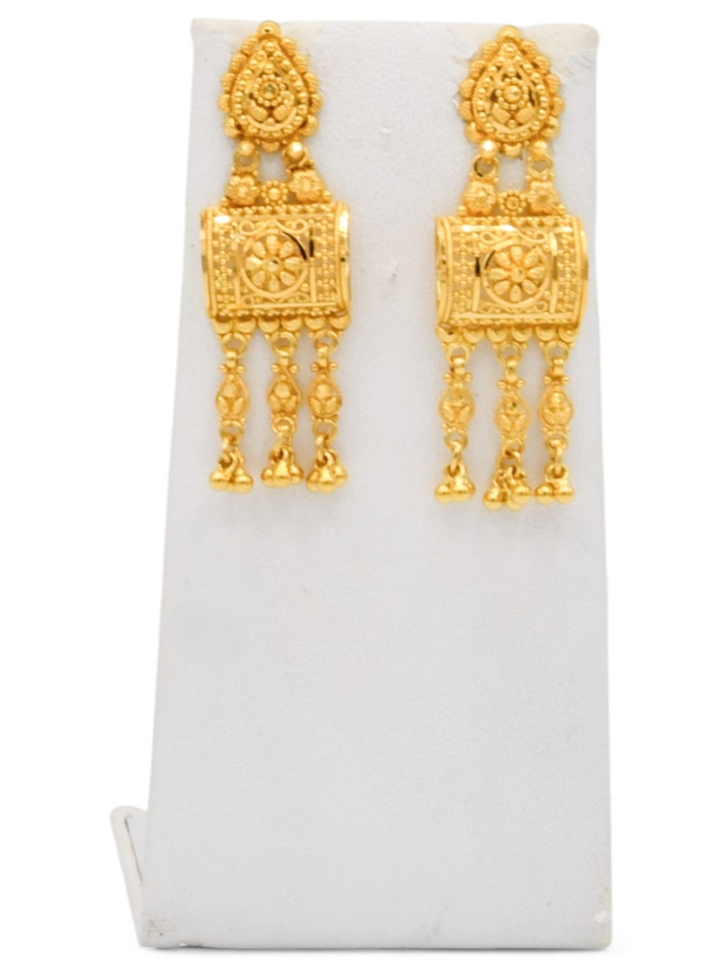 22ct Gold 3 Row Necklace Set - Roop Darshan