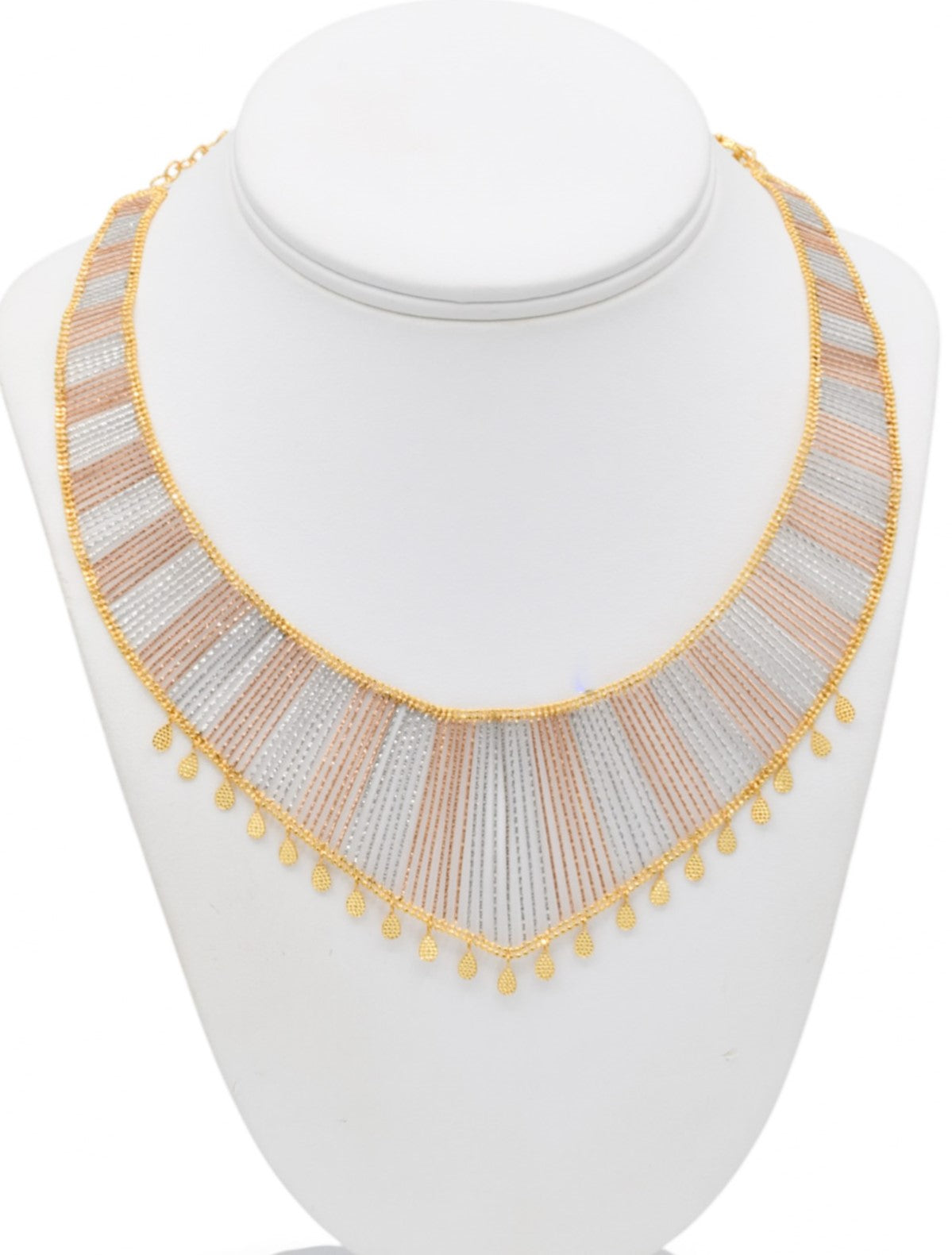 22ct Rose Gold Two Tone Necklace Set - Roop Darshan