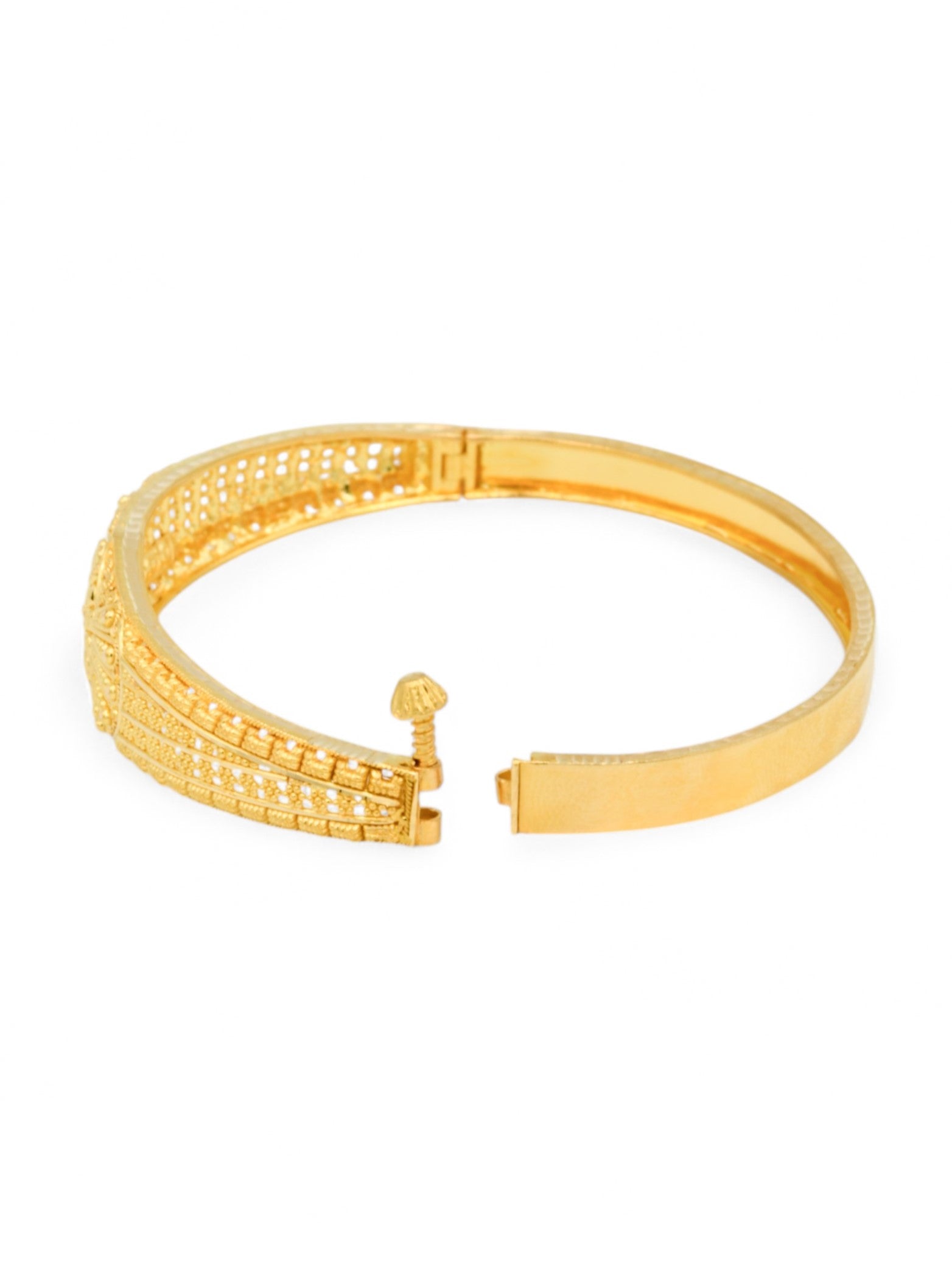 22ct Gold Filigree Screw Bangle