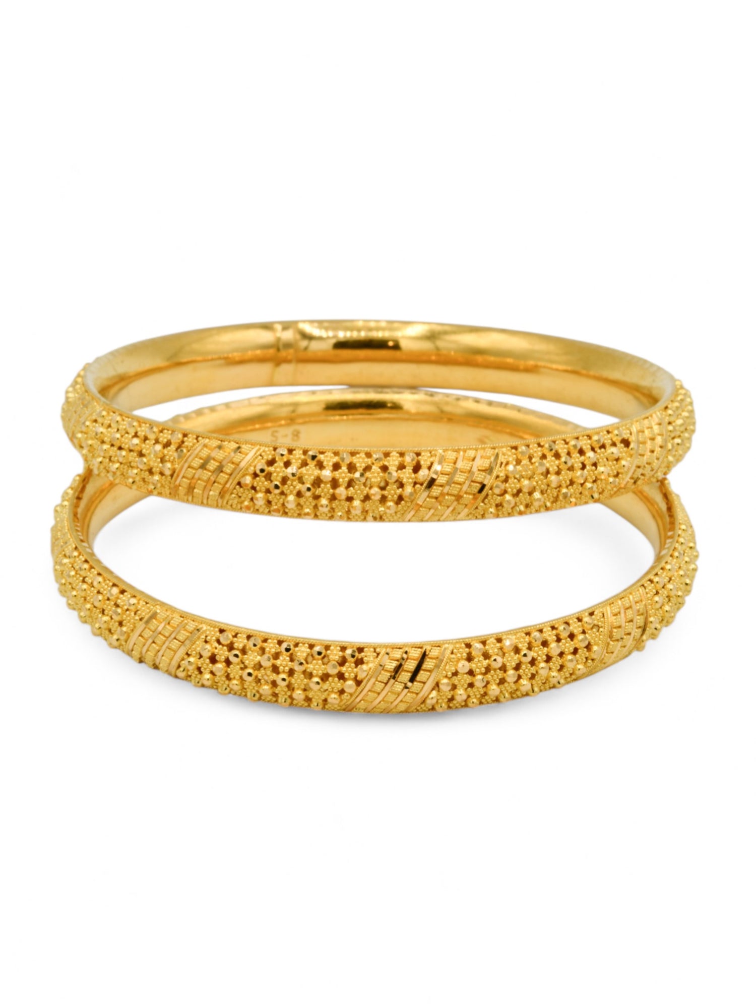 22ct Gold Filigree Pair Bangle - Roop Darshan