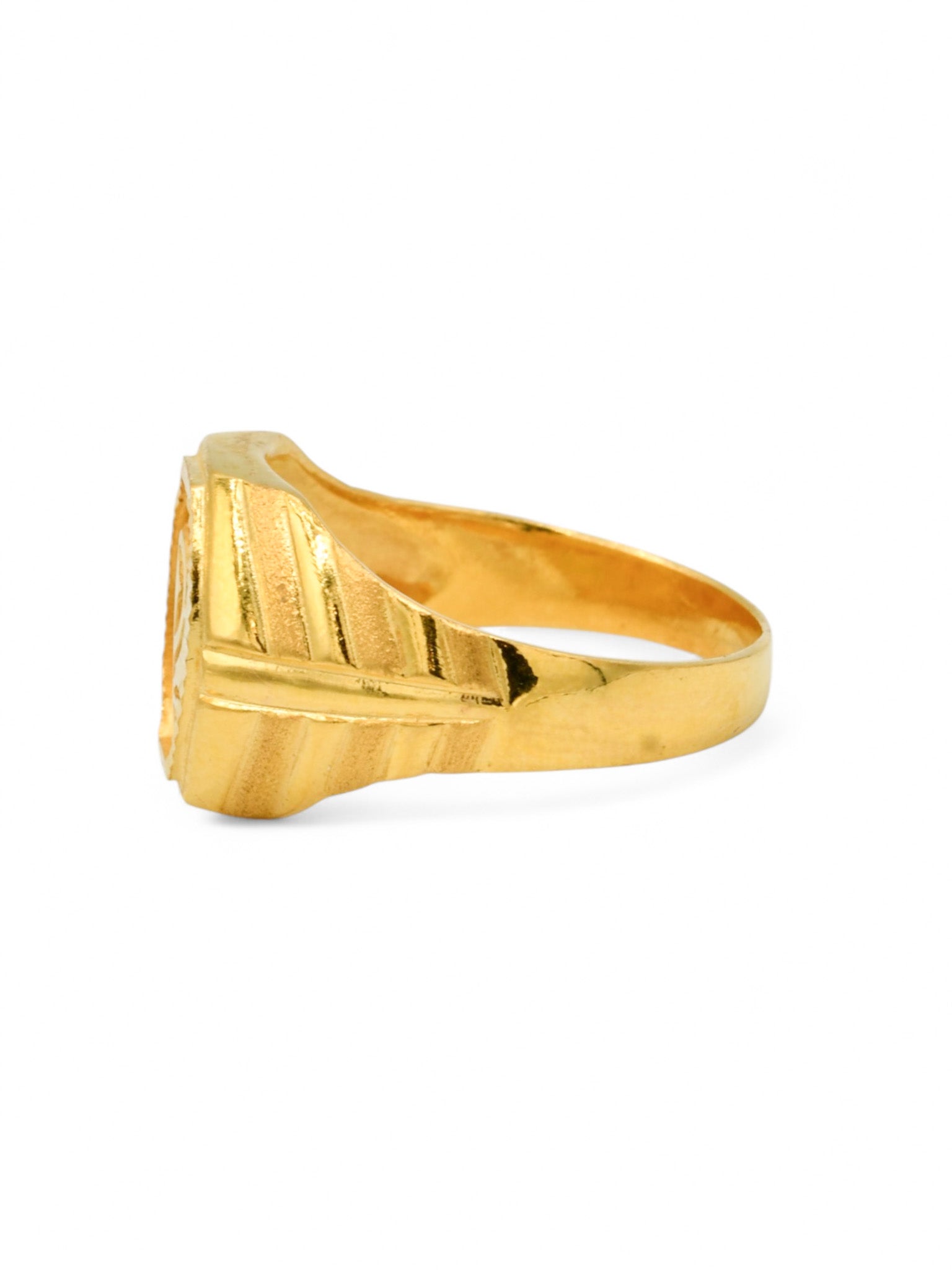 22ct Gold Khanda Mens Ring - Roop Darshan