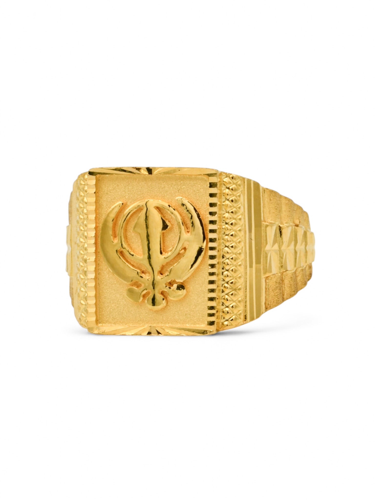 22ct Gold Khanda Mens Ring - Roop Darshan