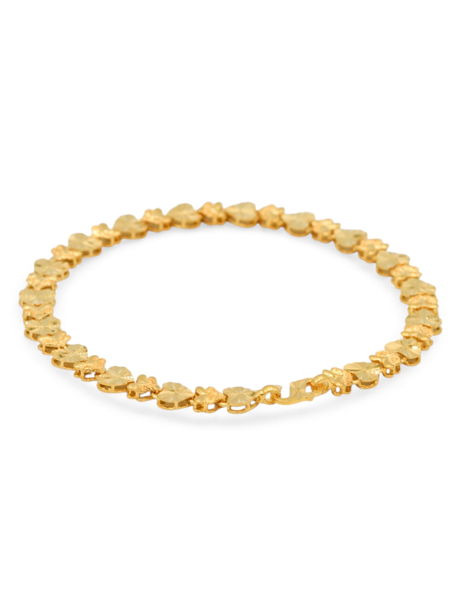 22ct Gold Heart Ladies Bracelet - Roop Darshan