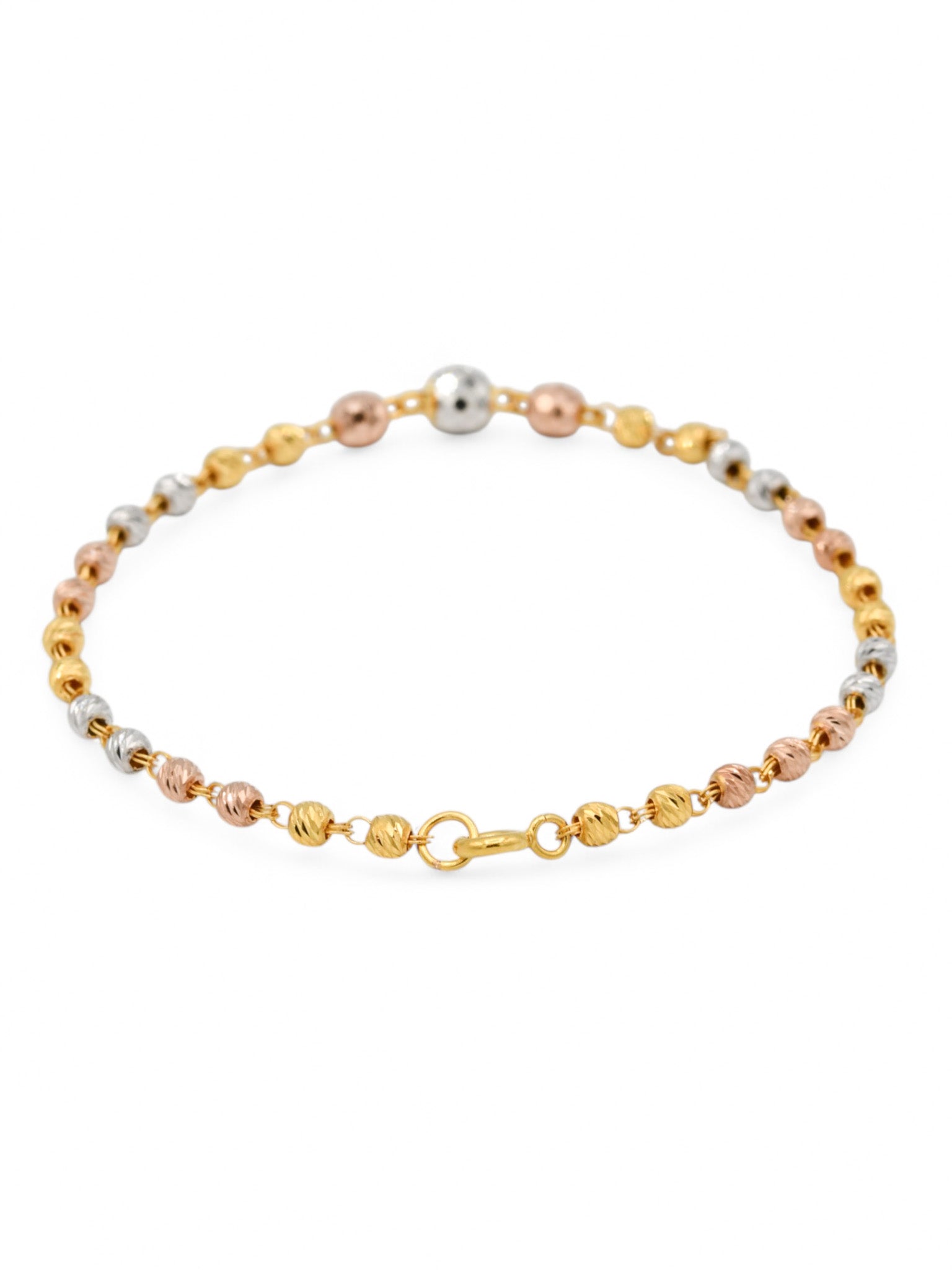 22ct Rose Gold Ball Ladies Bracelet - Roop Darshan
