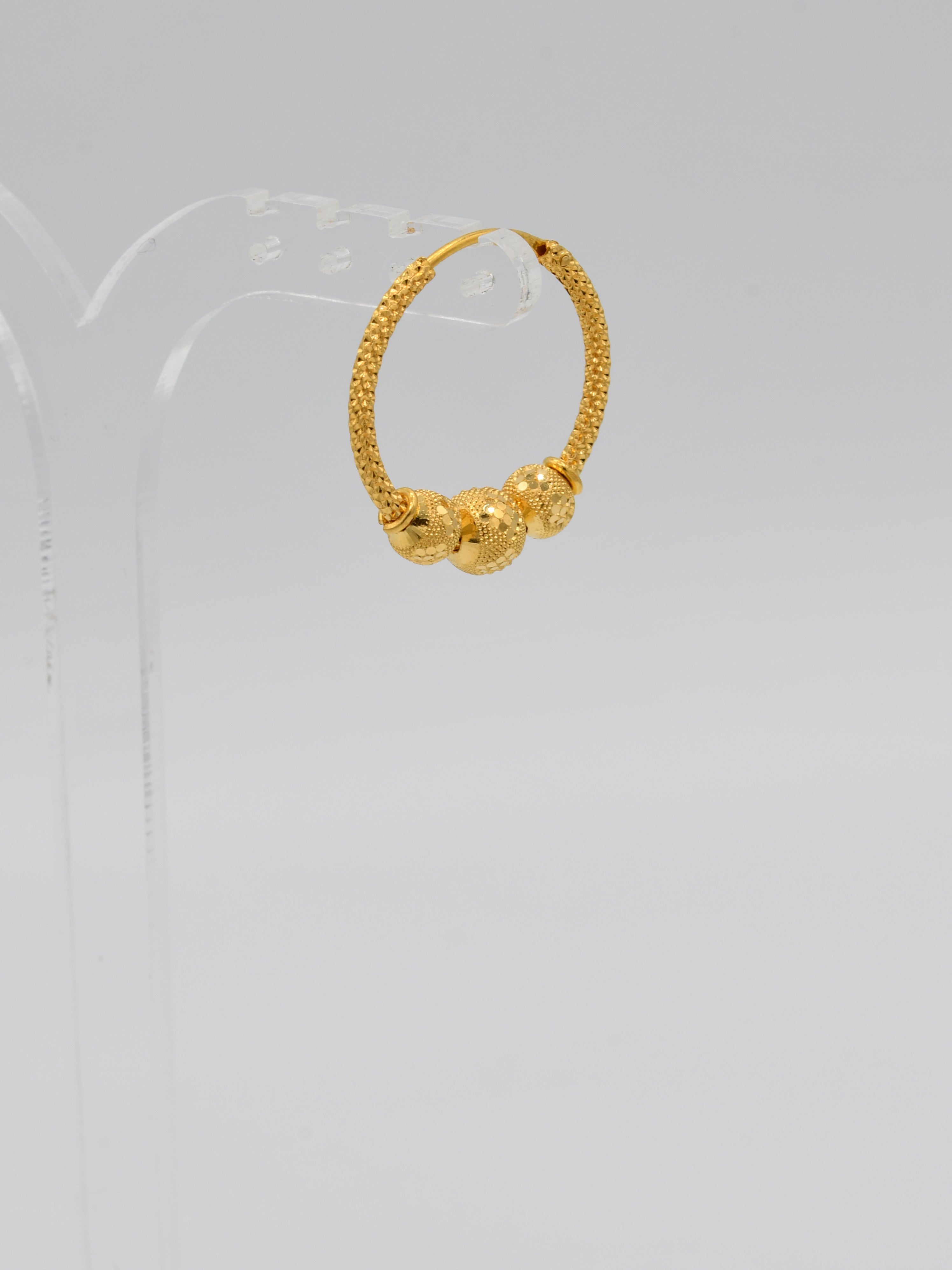 22ct Gold Ball Hammered Bali - Roop Darshan