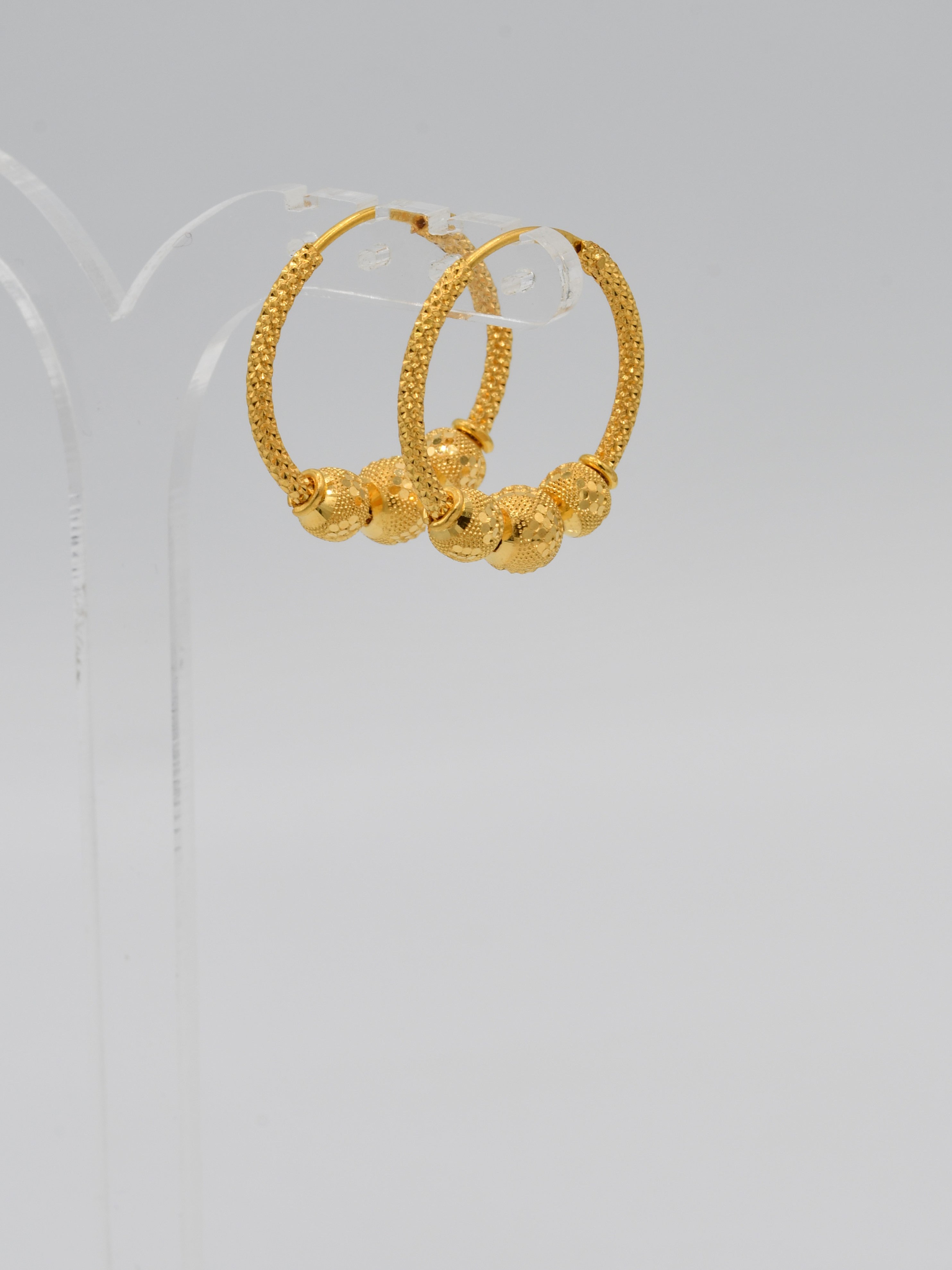 22ct Gold Ball Hammered Bali - Roop Darshan