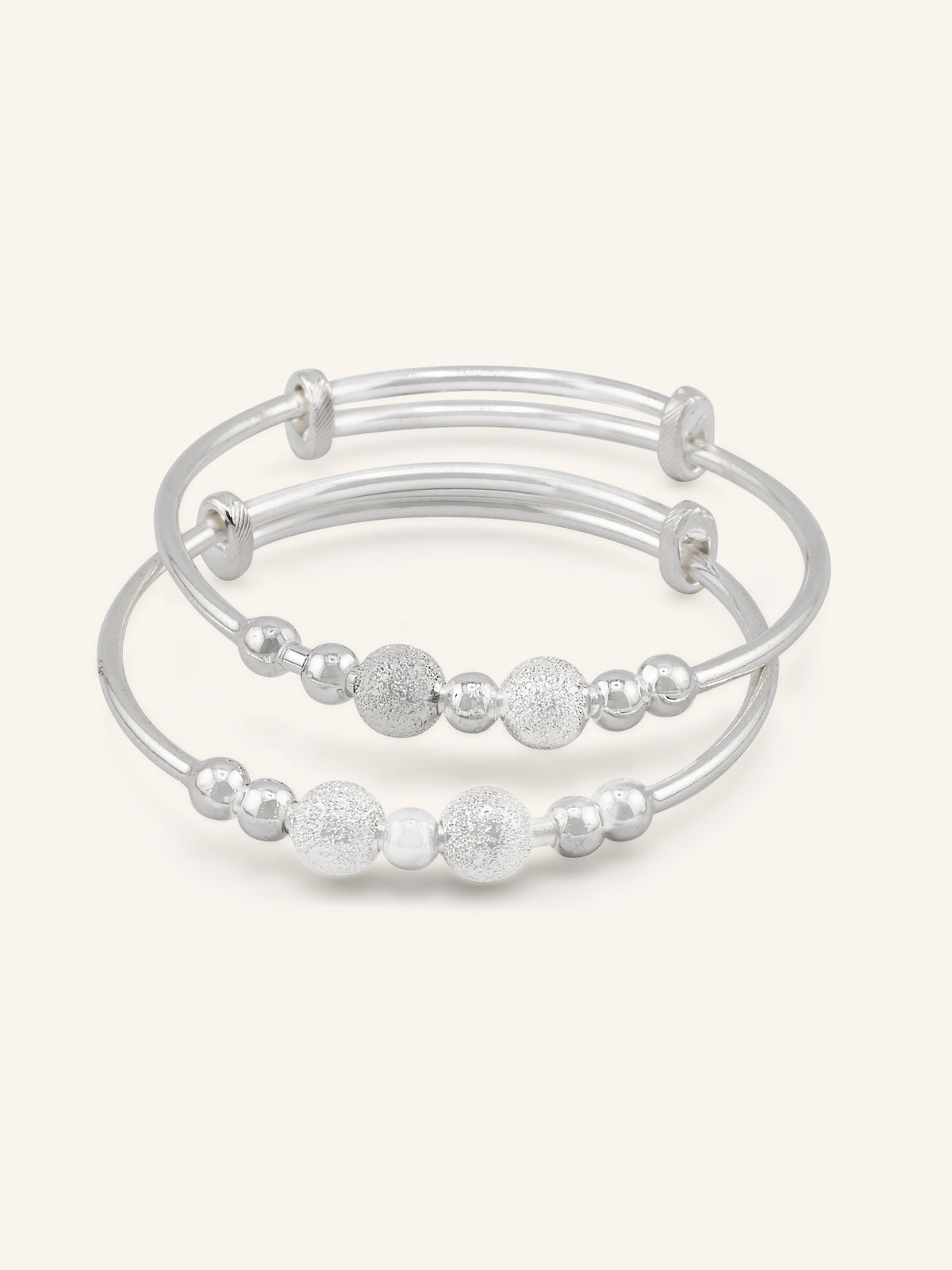Silver Adjustable Pair Baby Bangle
