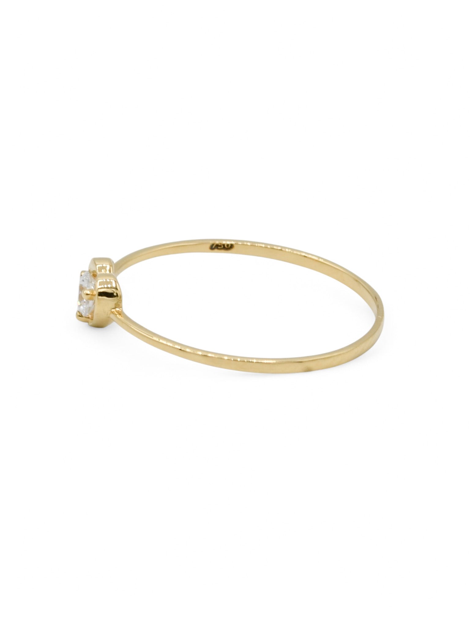18ct Gold CZ Ladies Ring