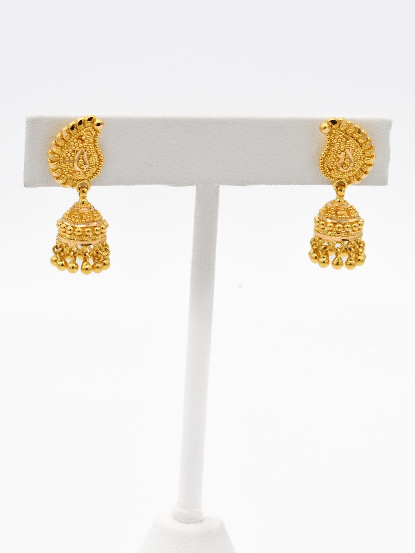 22ct Gold Jhumki Earrings - Roop Darshan