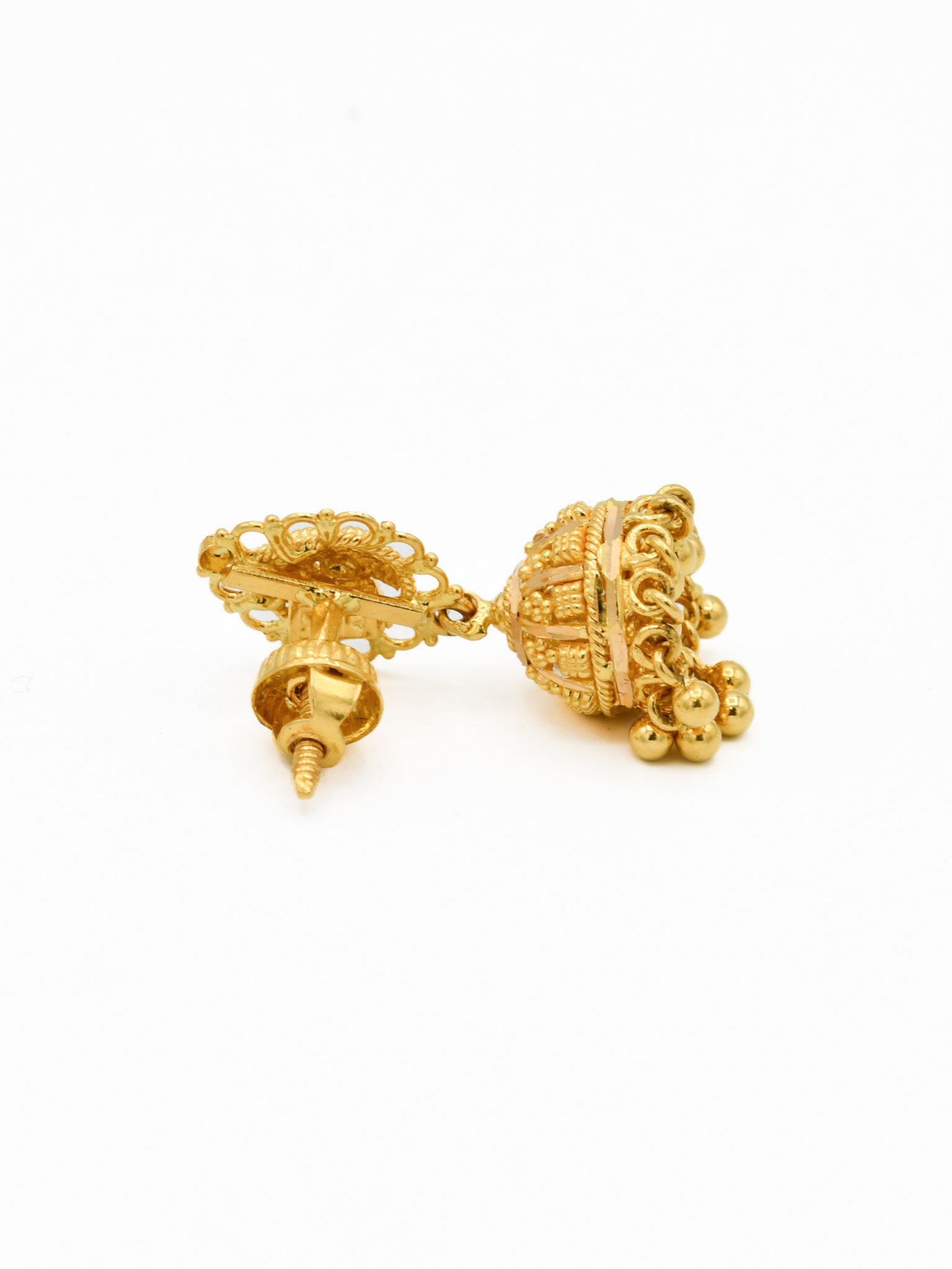 22ct Gold Jhumki Earrings - Roop Darshan