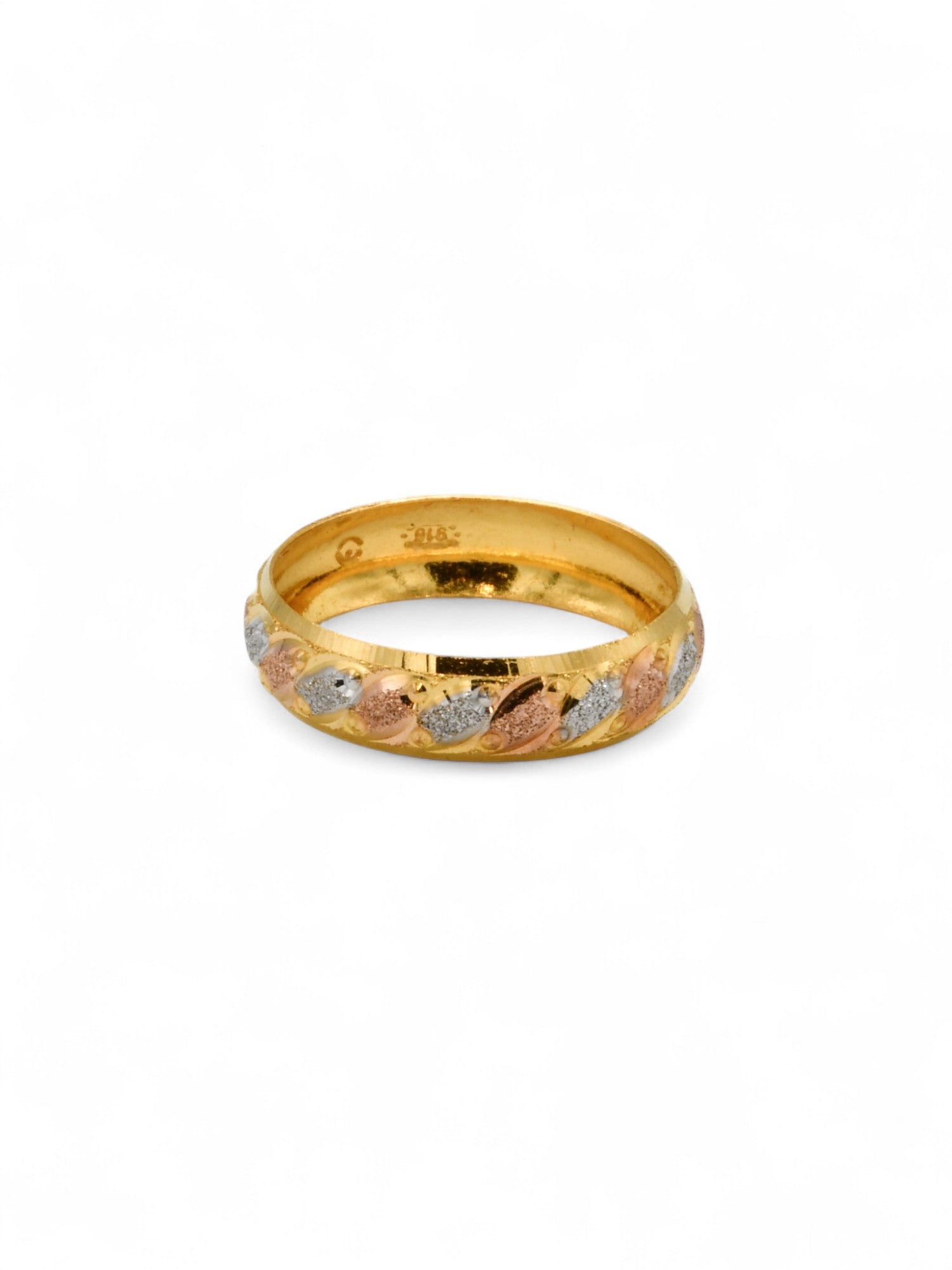 22ct Rose Gold Two Tone Band Ring