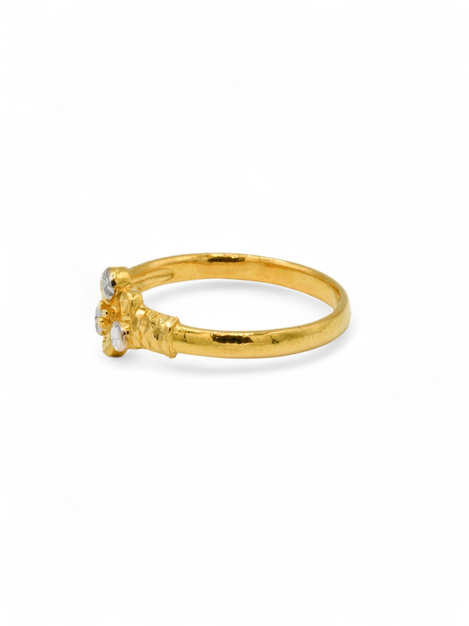 22ct Gold Two Tone Flower Ladies Ring