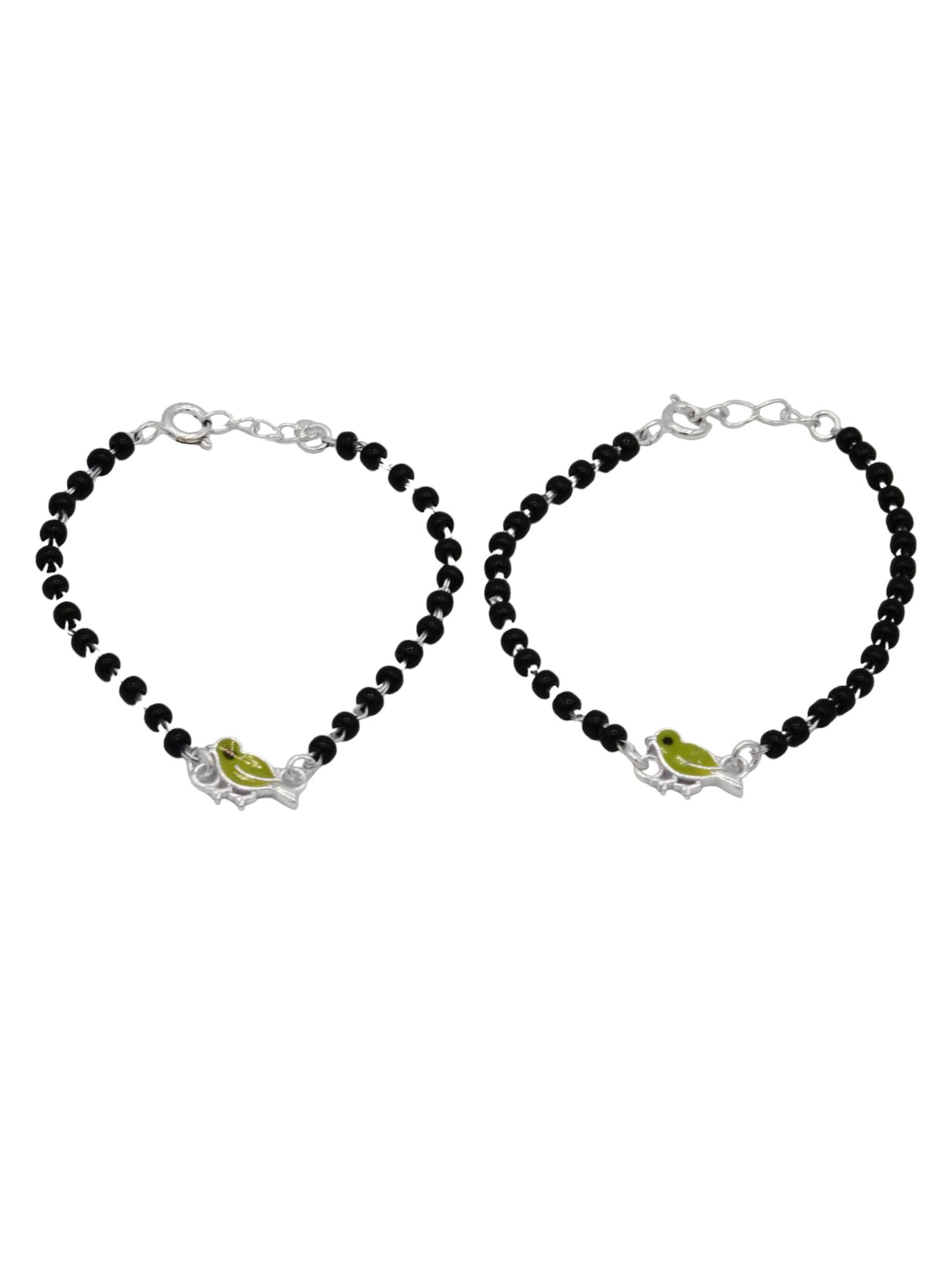 Silver black beads chain for babies on sale