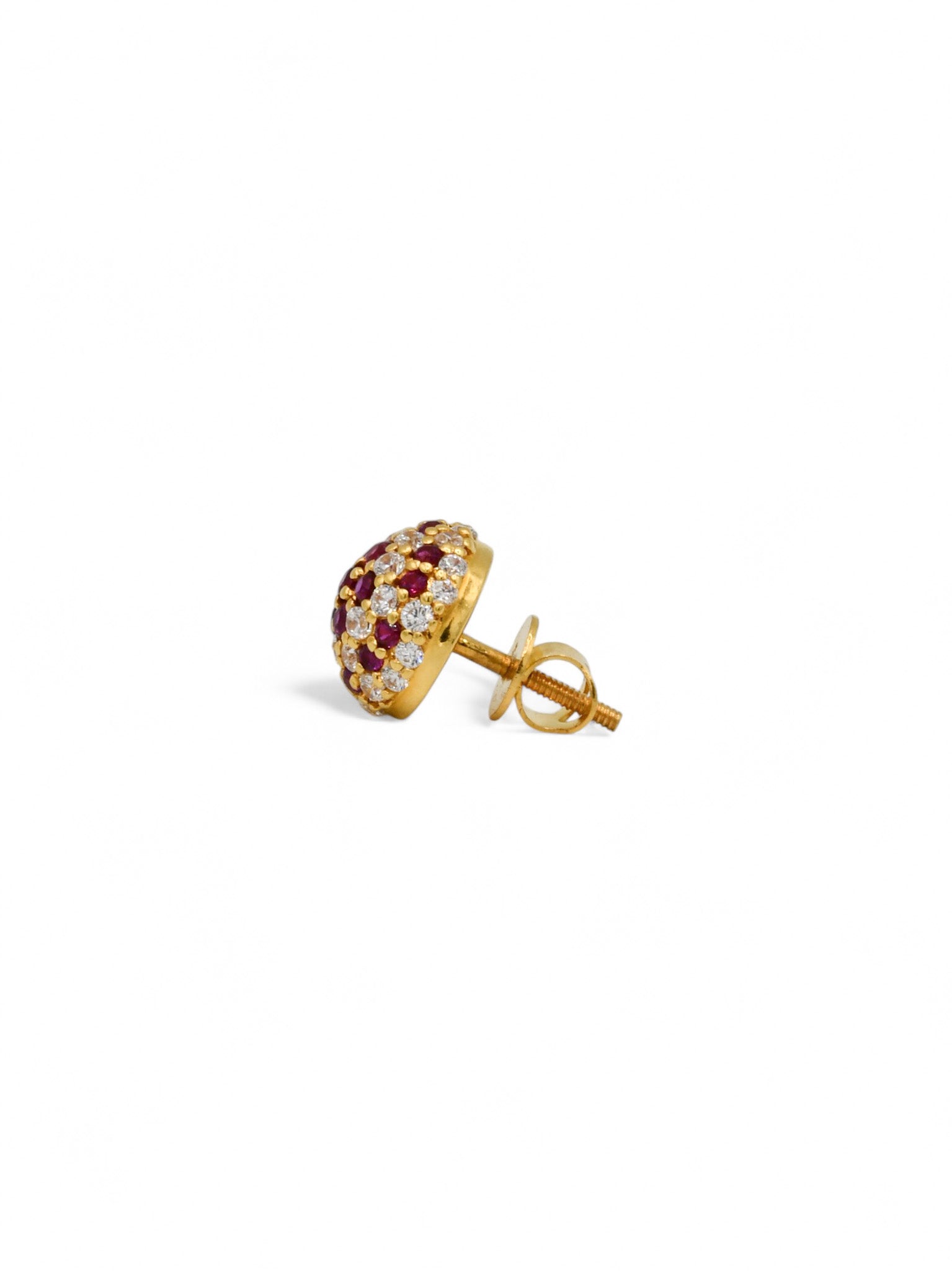22ct Gold Pink CZ Stud Earrings - Roop Darshan