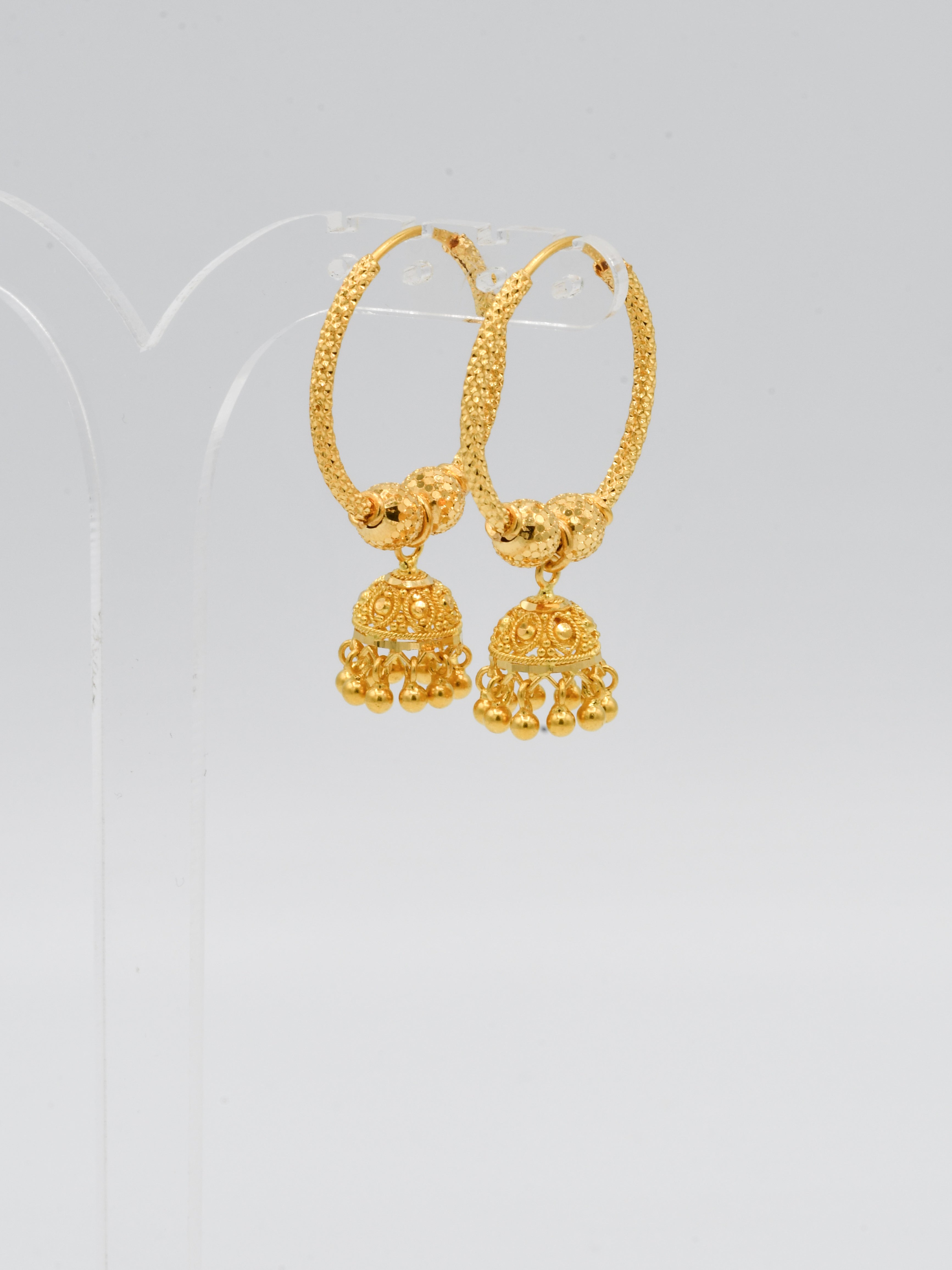 22ct Gold Ball Jhumki Bali