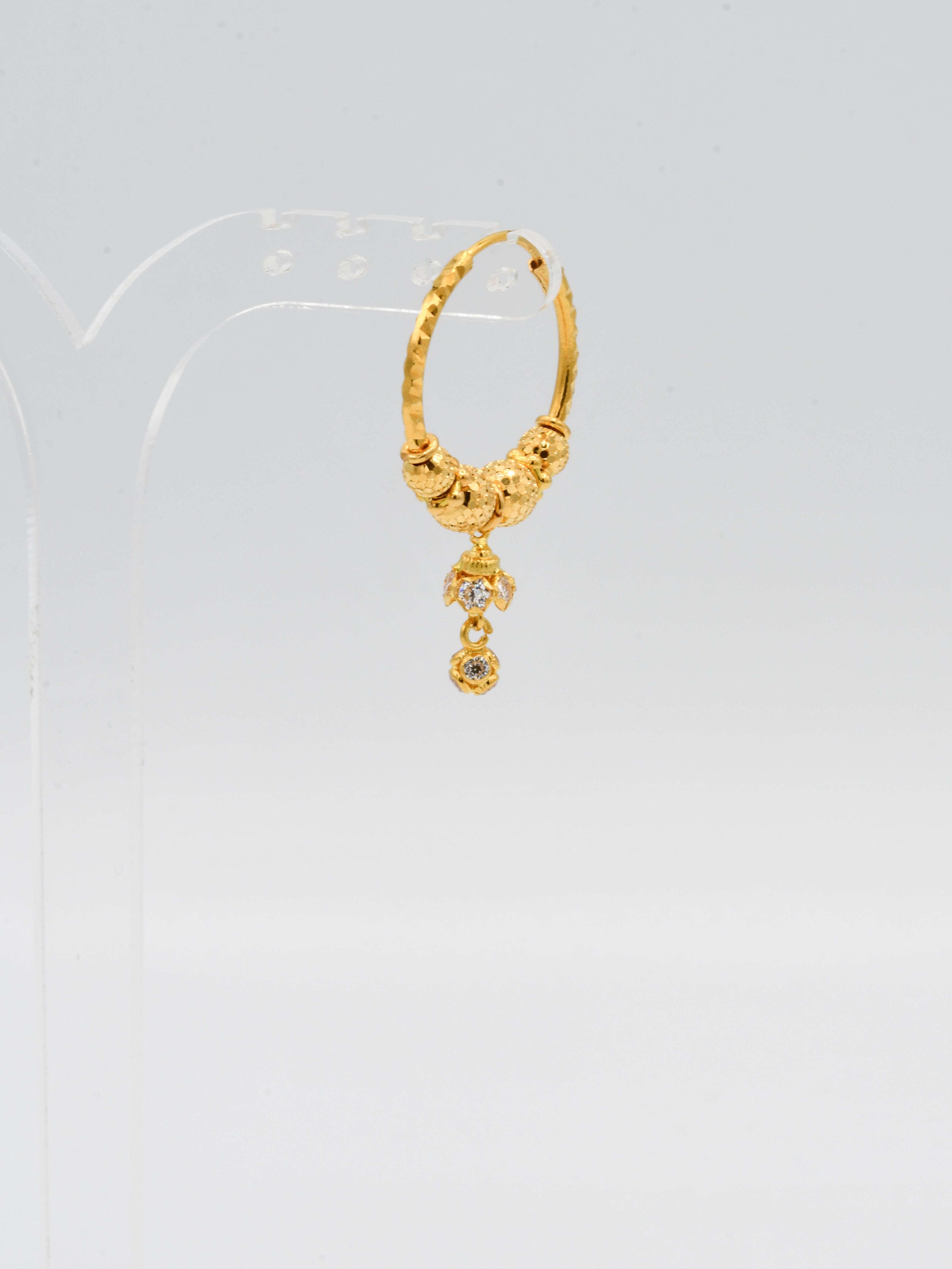 22ct Gold CZ Ball Bali