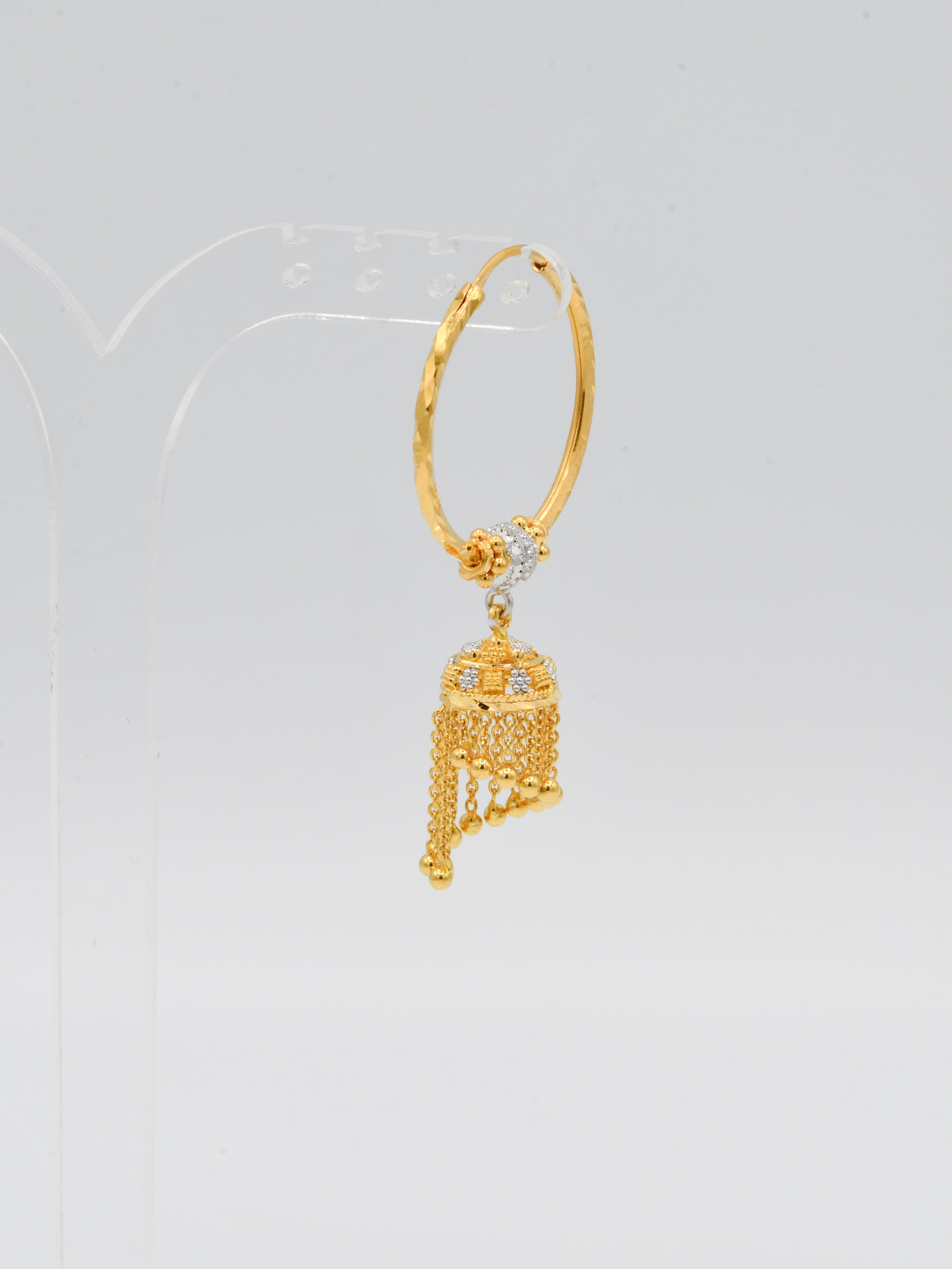 22ct Gold Two Tone Ball Jhumki Bali