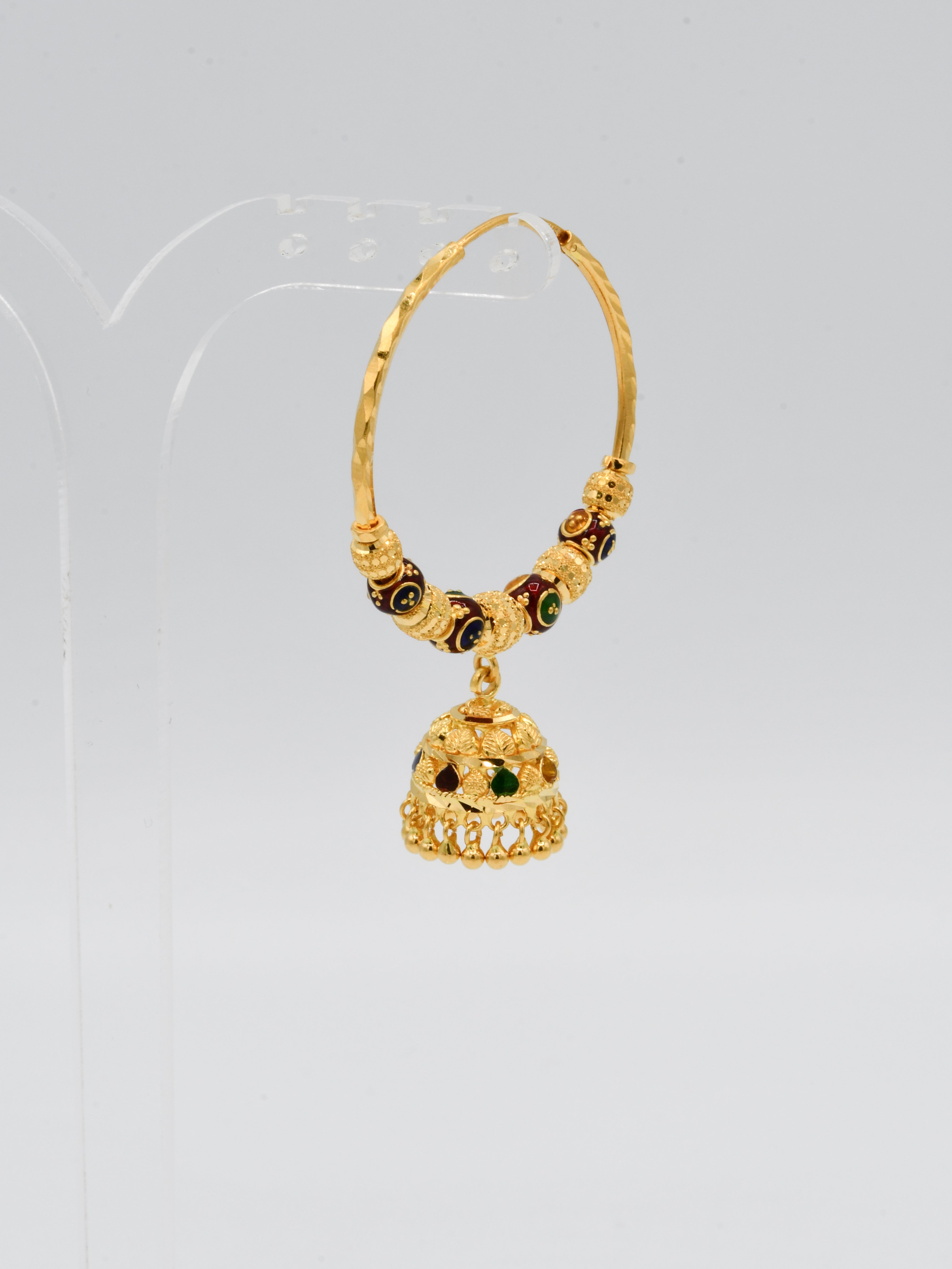 22ct Gold Minakari Ball Jhumki Bali