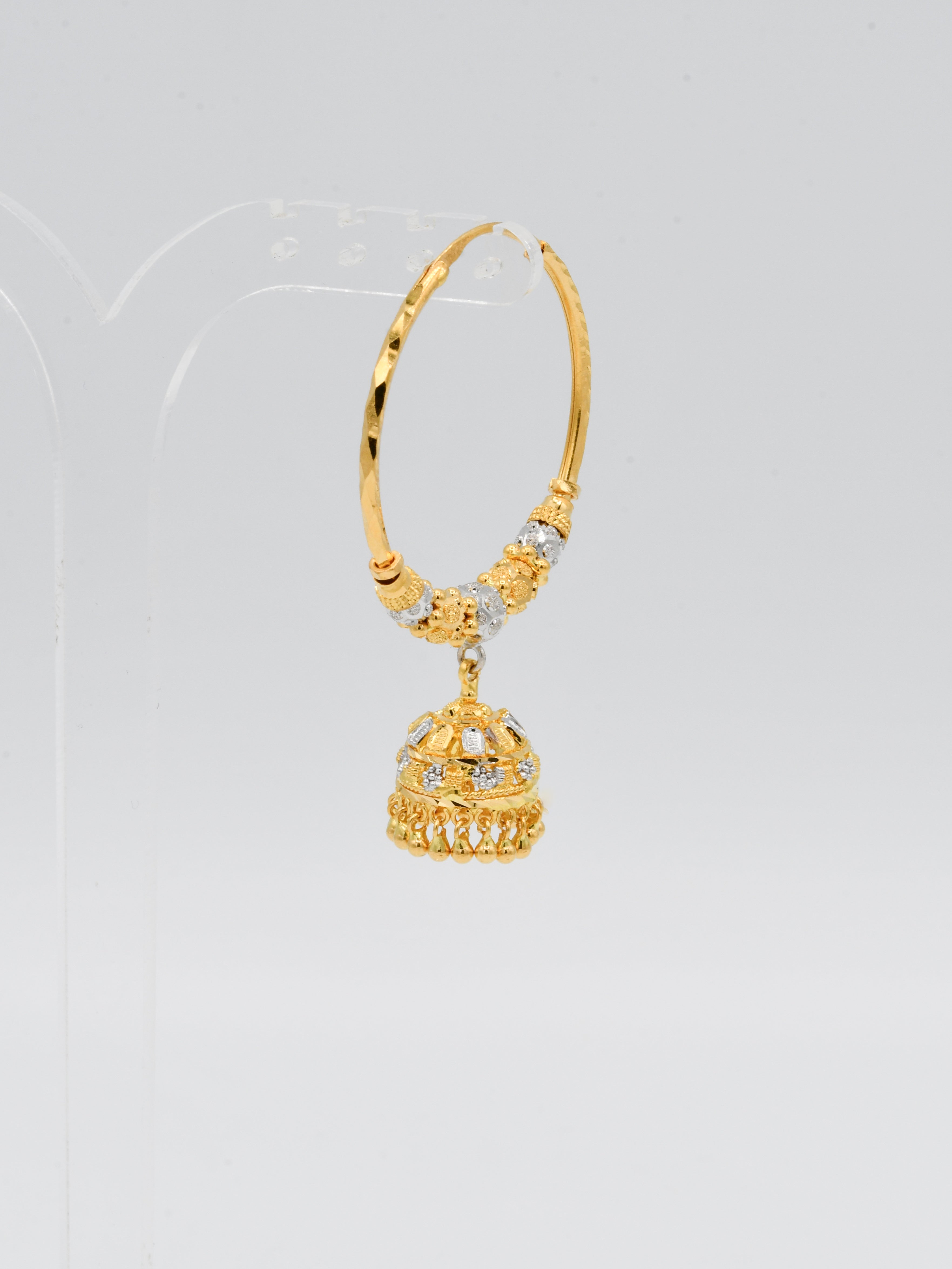 22ct Gold Two Tone Ball Jhumki Bali