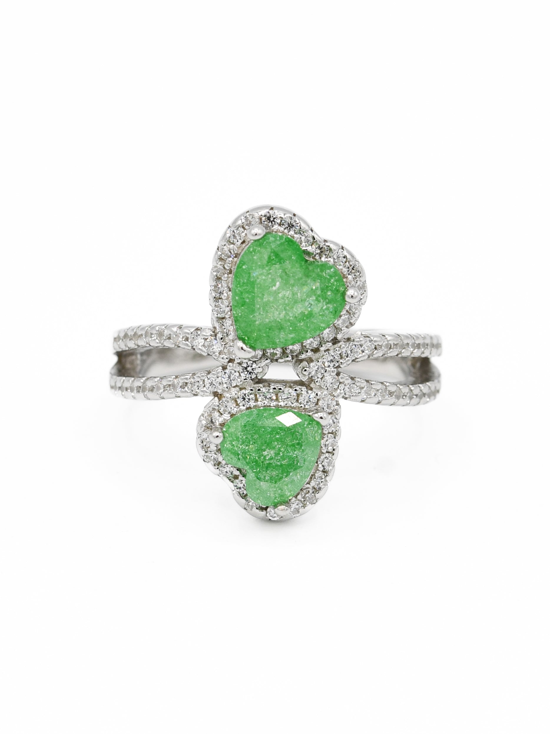 Silver Green CZ Ladies Ring - Roop Darshan