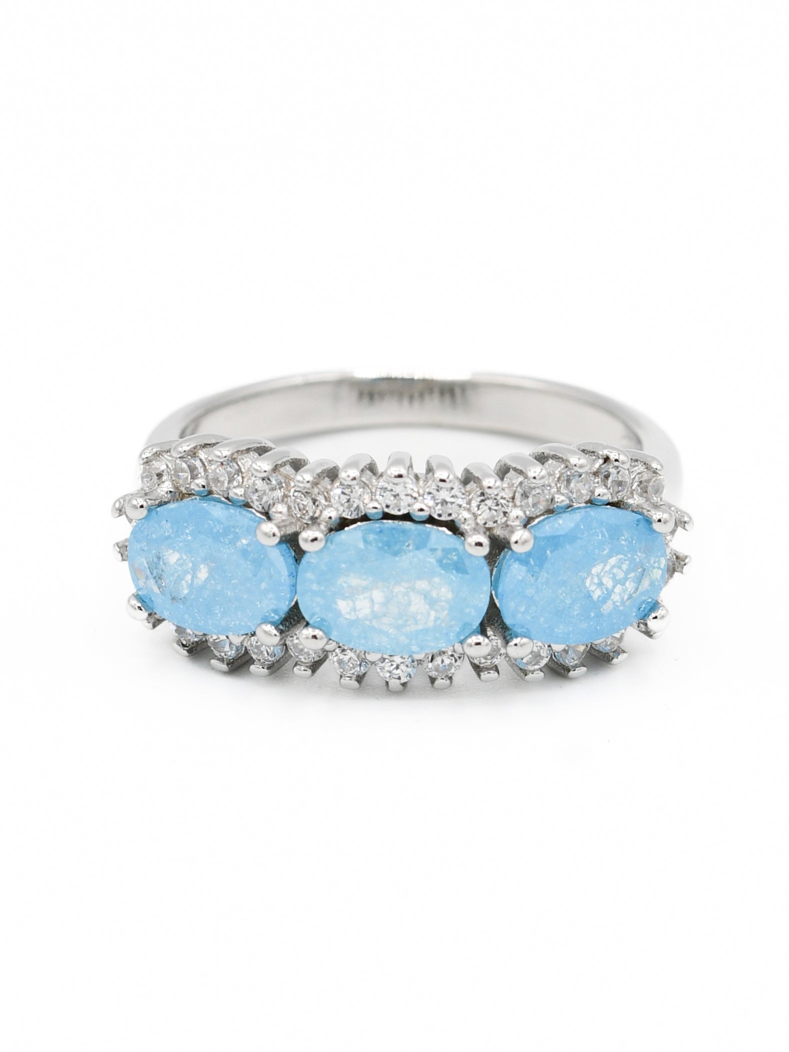 Silver Blue CZ Ladies Ring - Roop Darshan