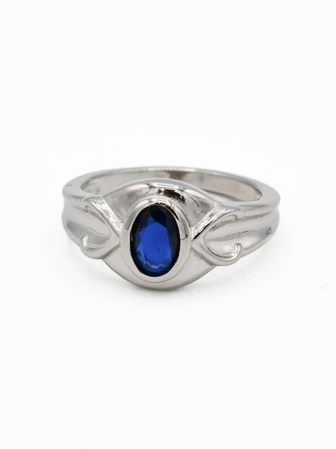 Silver Blue Stone Baby Ring - Roop Darshan