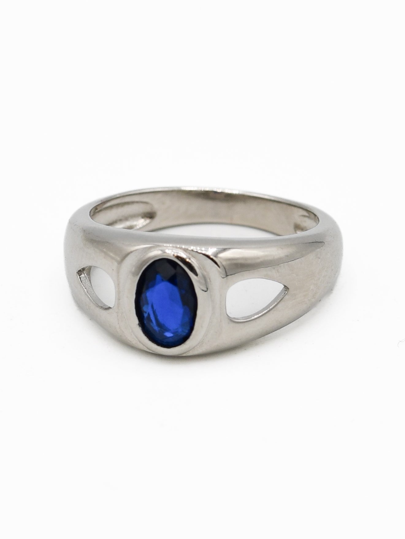 Silver Blue Stone Baby Ring - Roop Darshan
