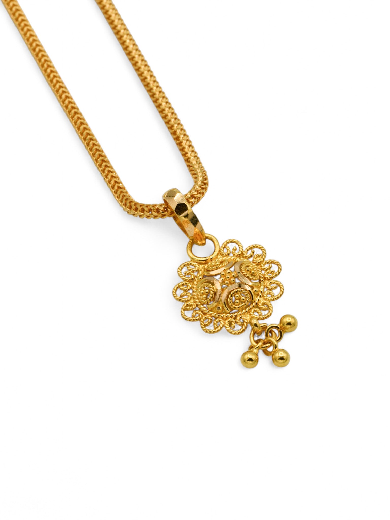 22ct Gold Filligree Round Pendant