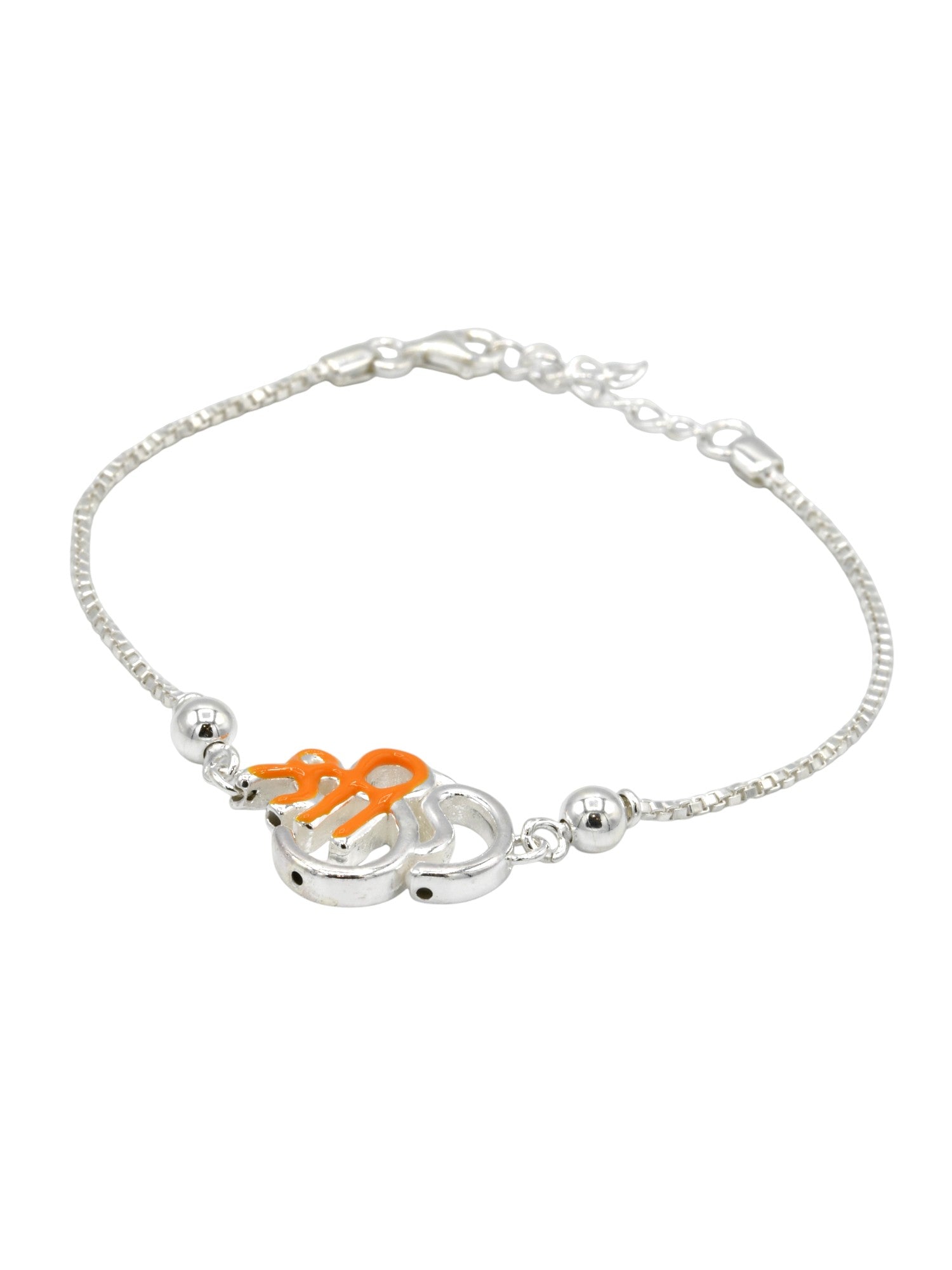 Silver Shree Om Rakhi Bracelet - Roop Darshan