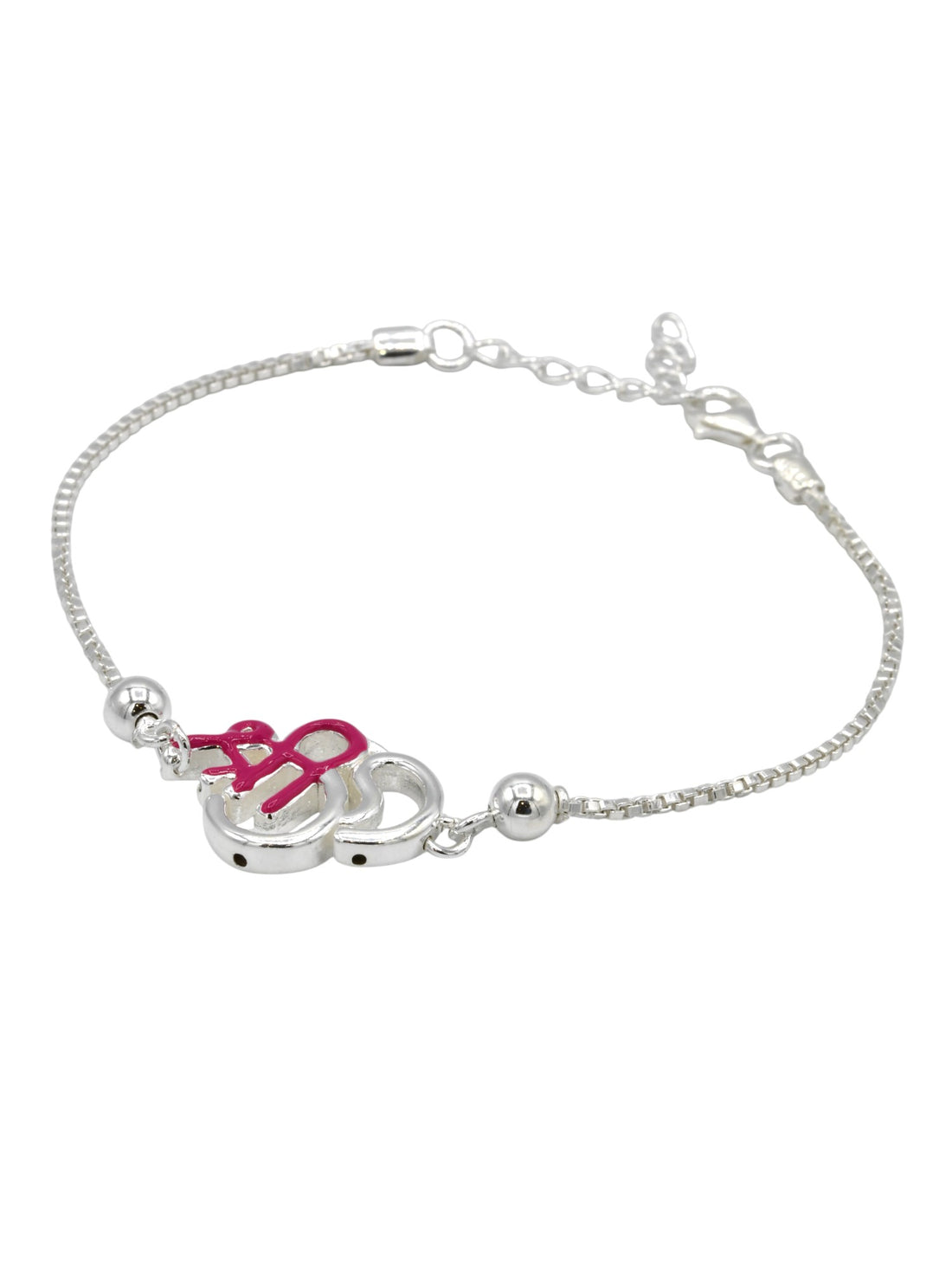 Silver Shree Om Rakhi Bracelet - Roop Darshan