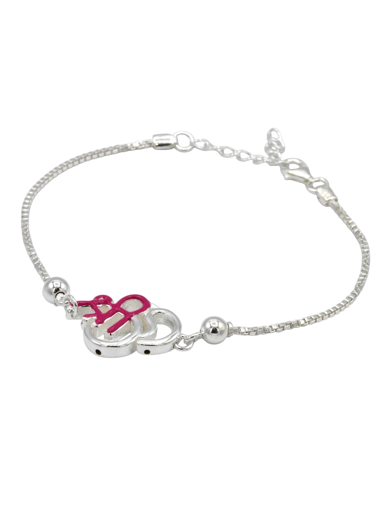 Silver Shree Om Rakhi Bracelet - Roop Darshan